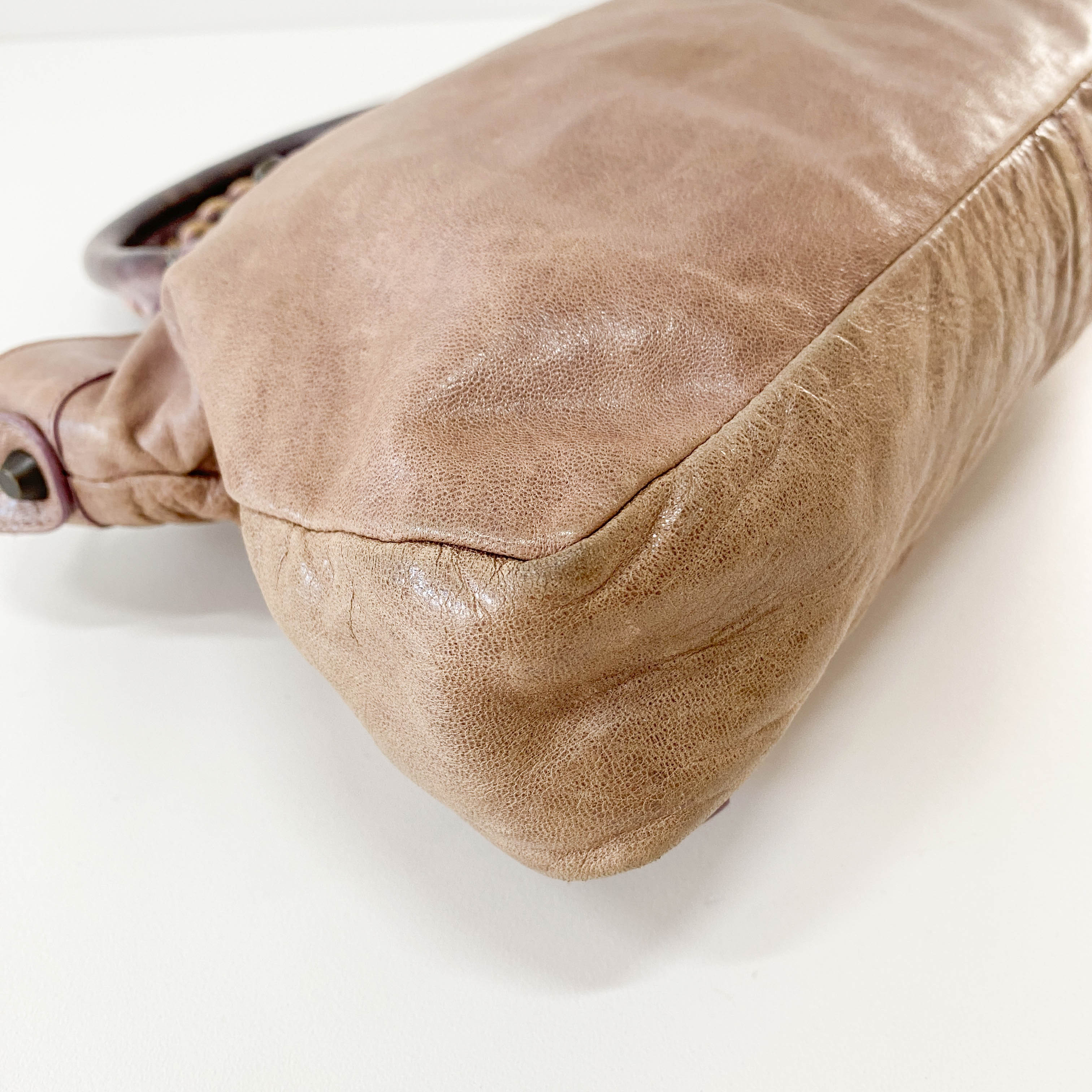 Mini City Brown Leather Shoulder Bag