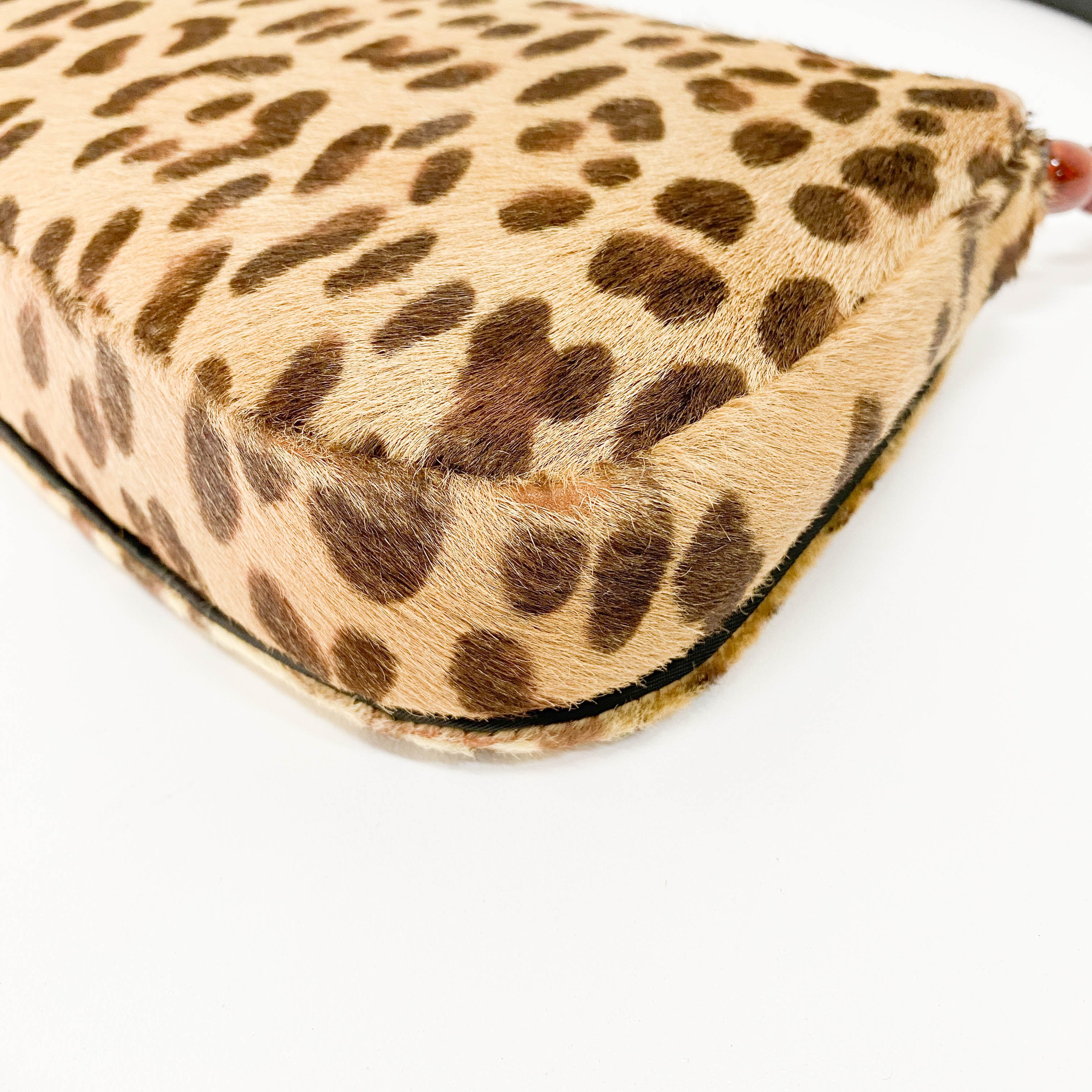 Malice Pearl Cheetah Brown Leather Shoulder Bag