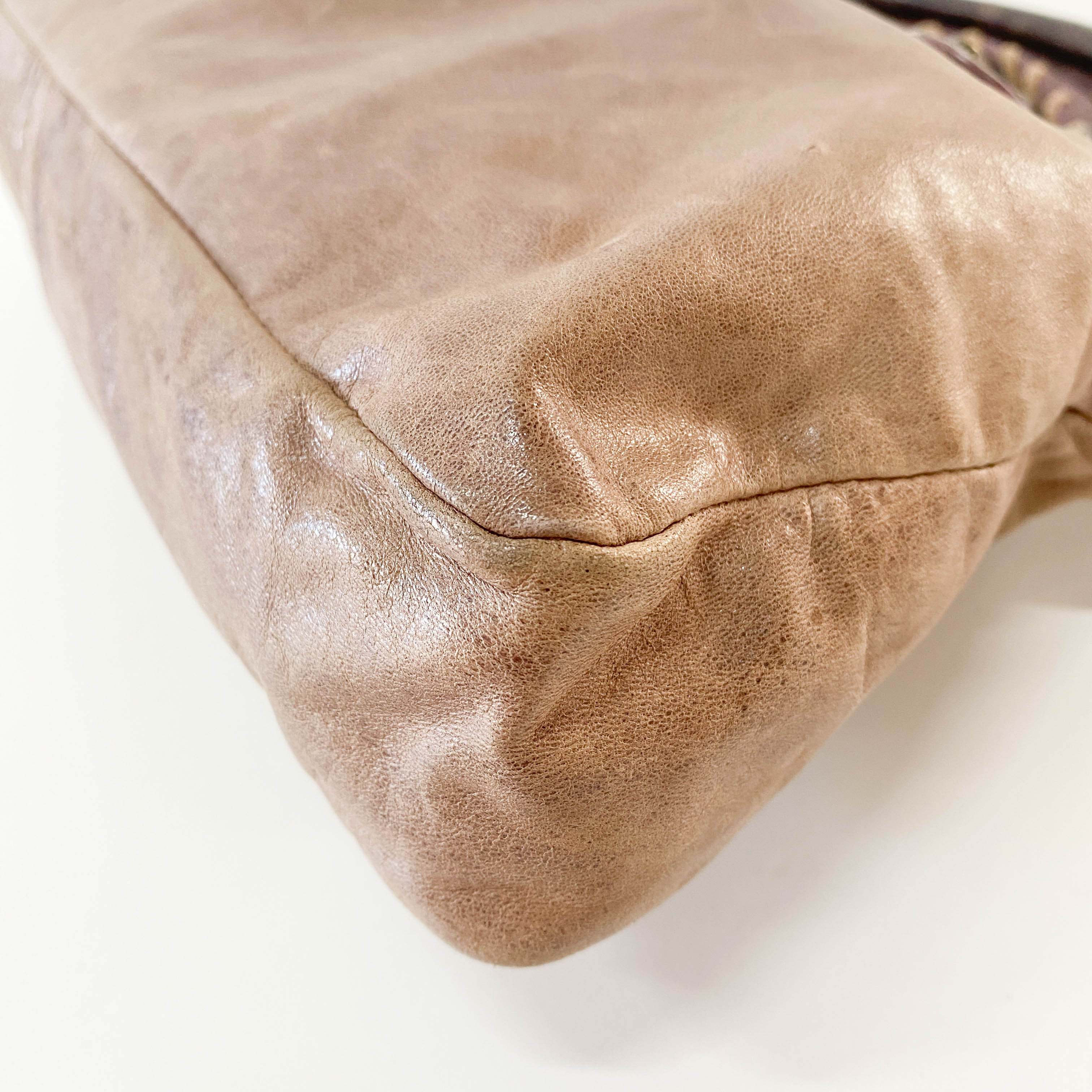 Mini City Brown Leather Shoulder Bag