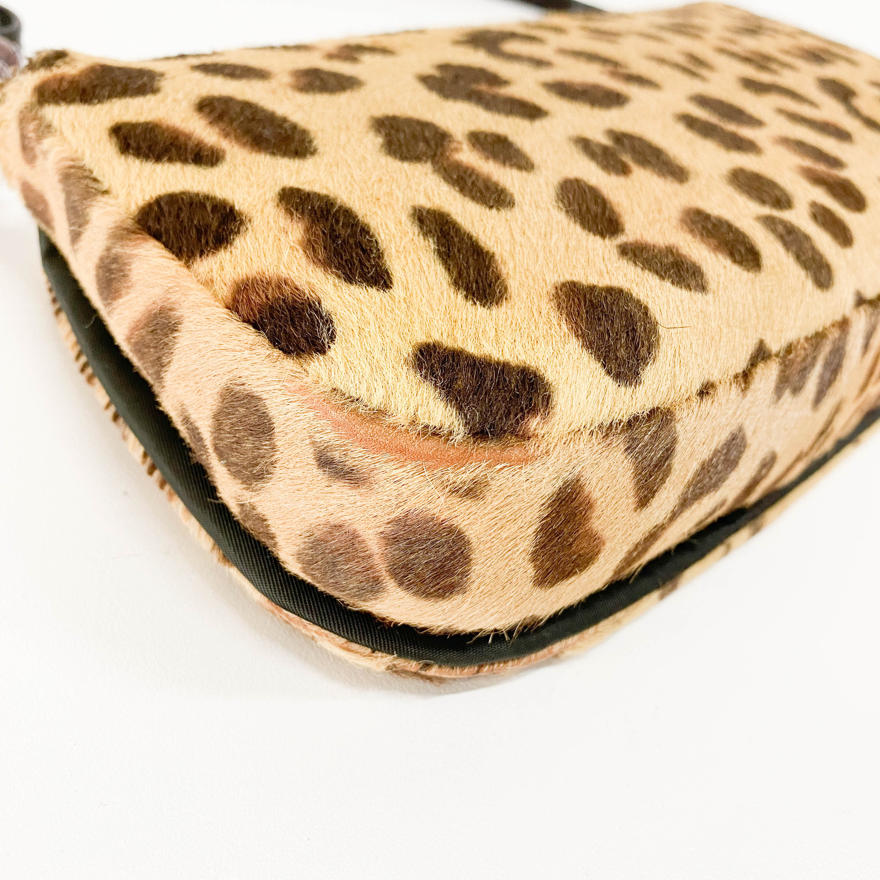 Malice Pearl Cheetah Brown Leather Shoulder Bag