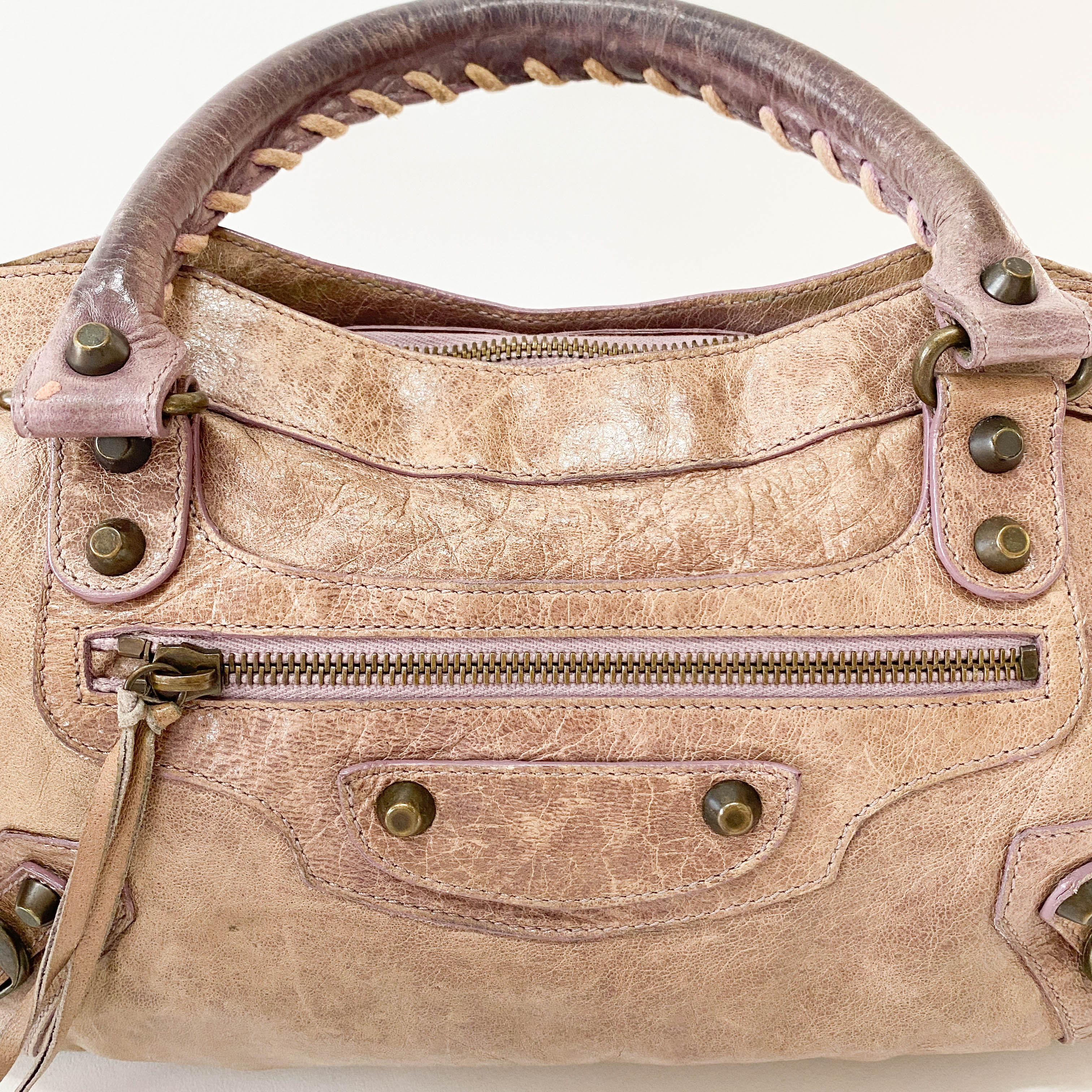 Mini City Brown Leather Shoulder Bag