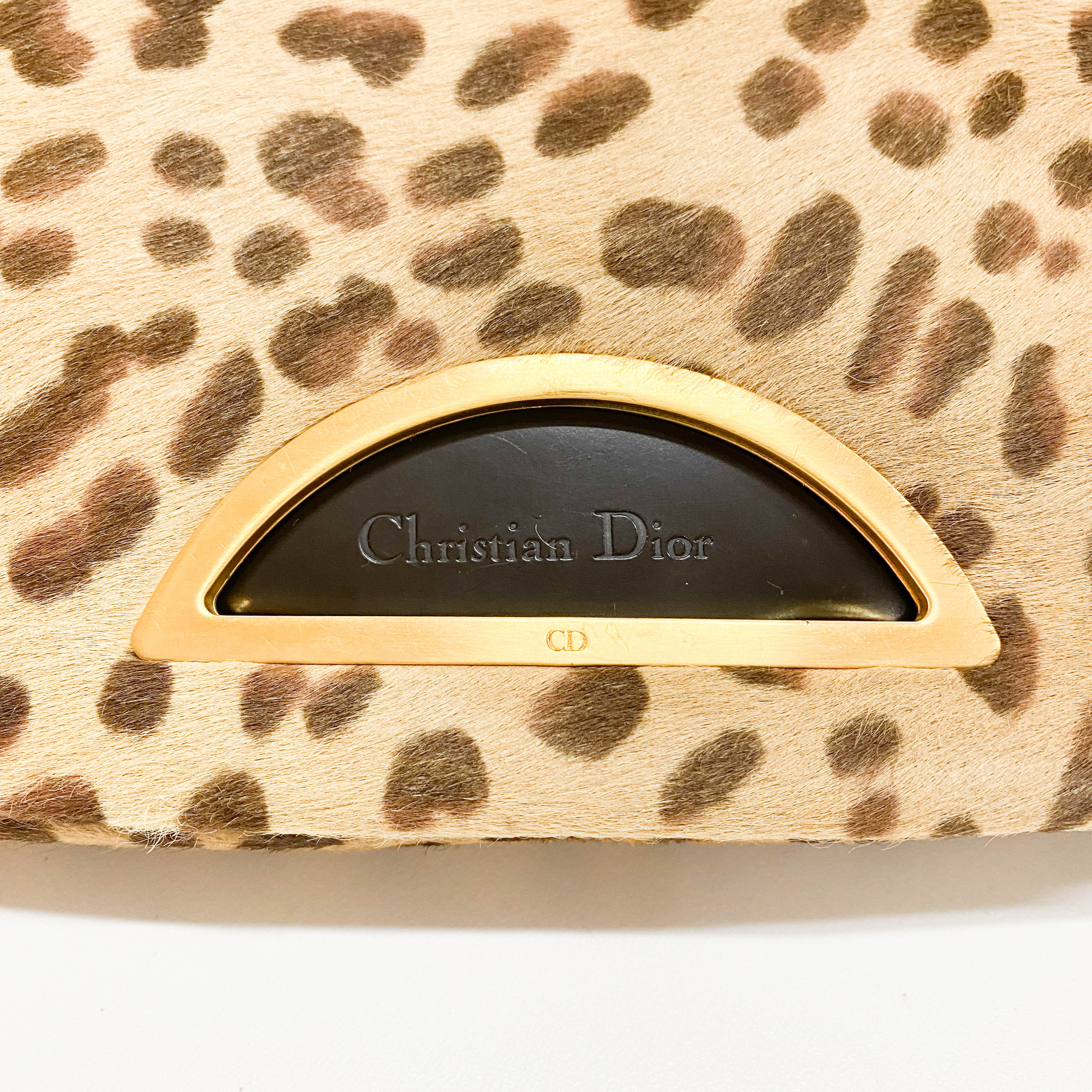 Malice Pearl Cheetah Brown Leather Shoulder Bag