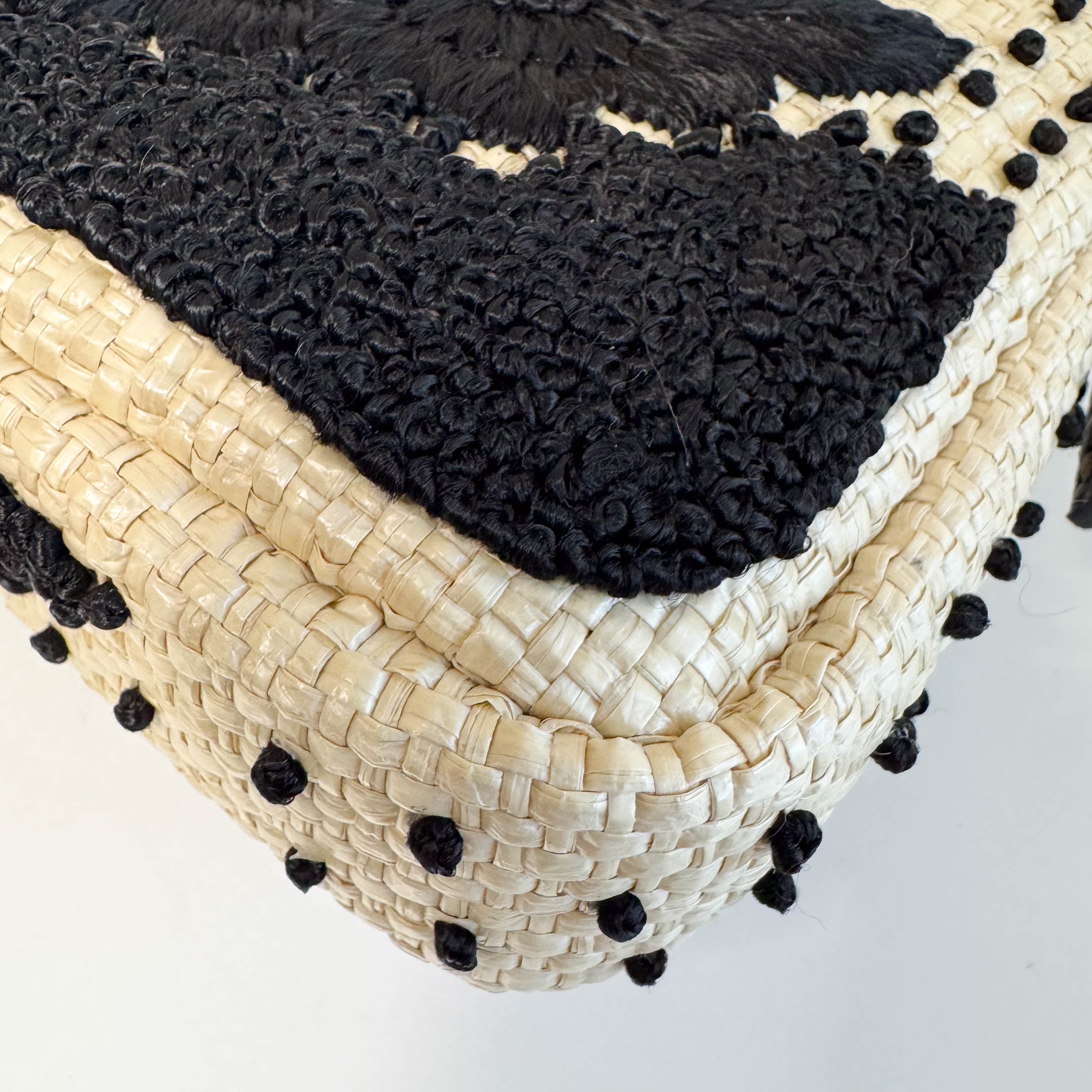 Baguette Limited Edition Raffia Embroidered Selleria Shoulder Bag