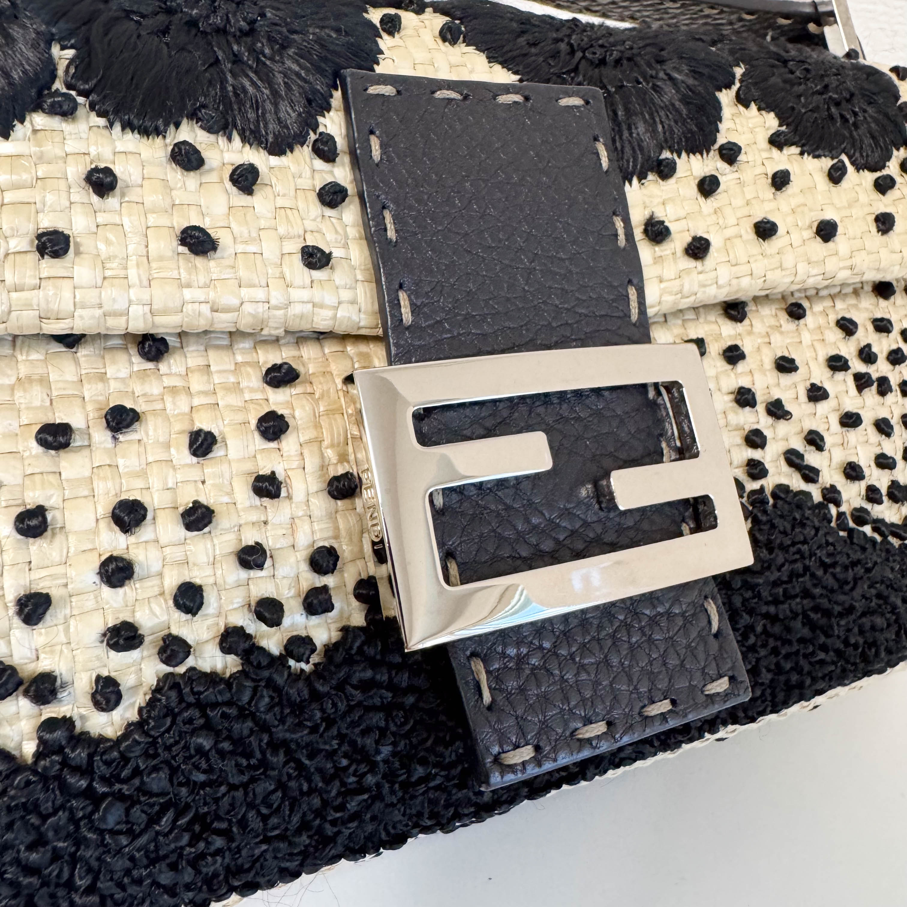 Baguette Limited Edition Raffia Embroidered Selleria Shoulder Bag