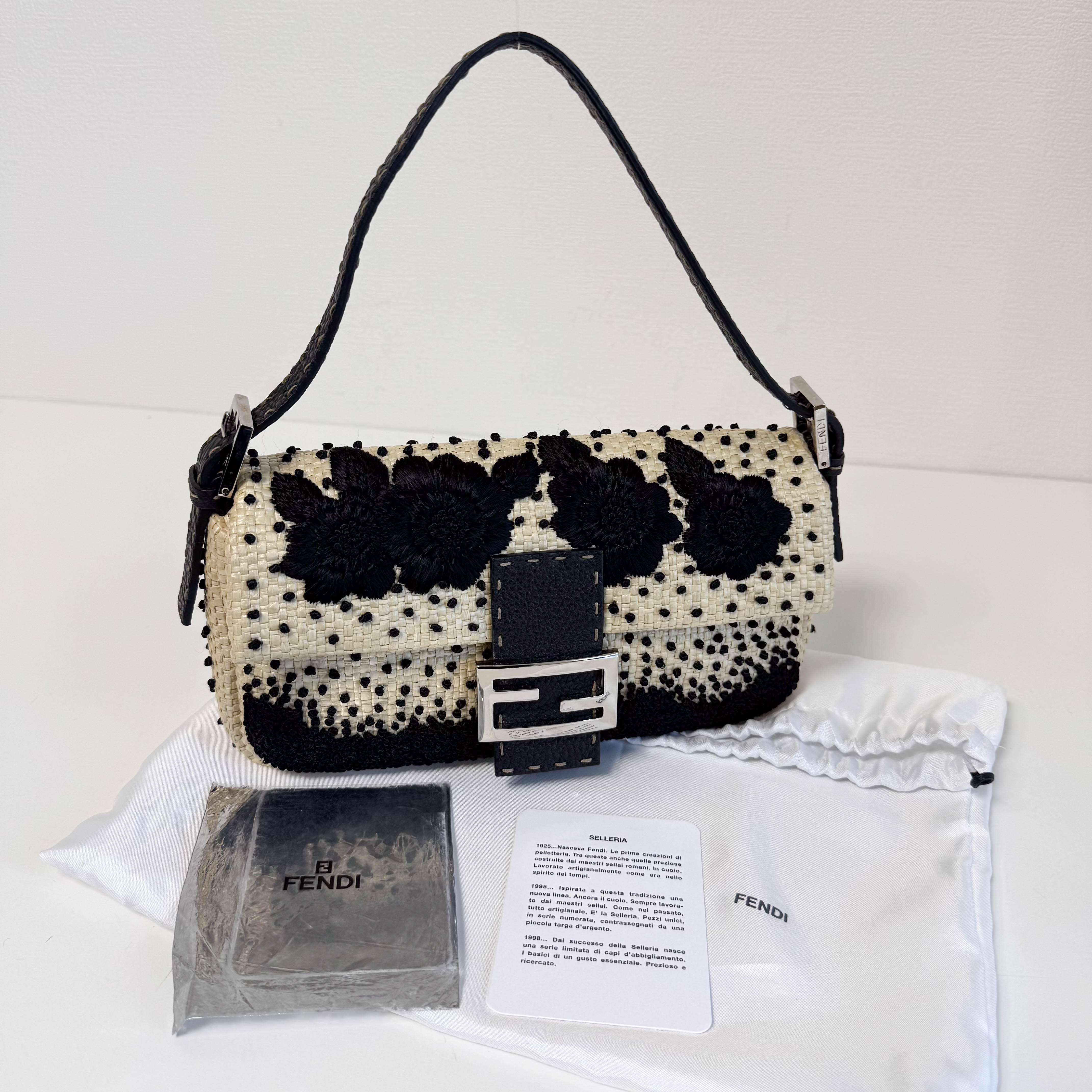 Baguette Limited Edition Raffia Embroidered Selleria Shoulder Bag