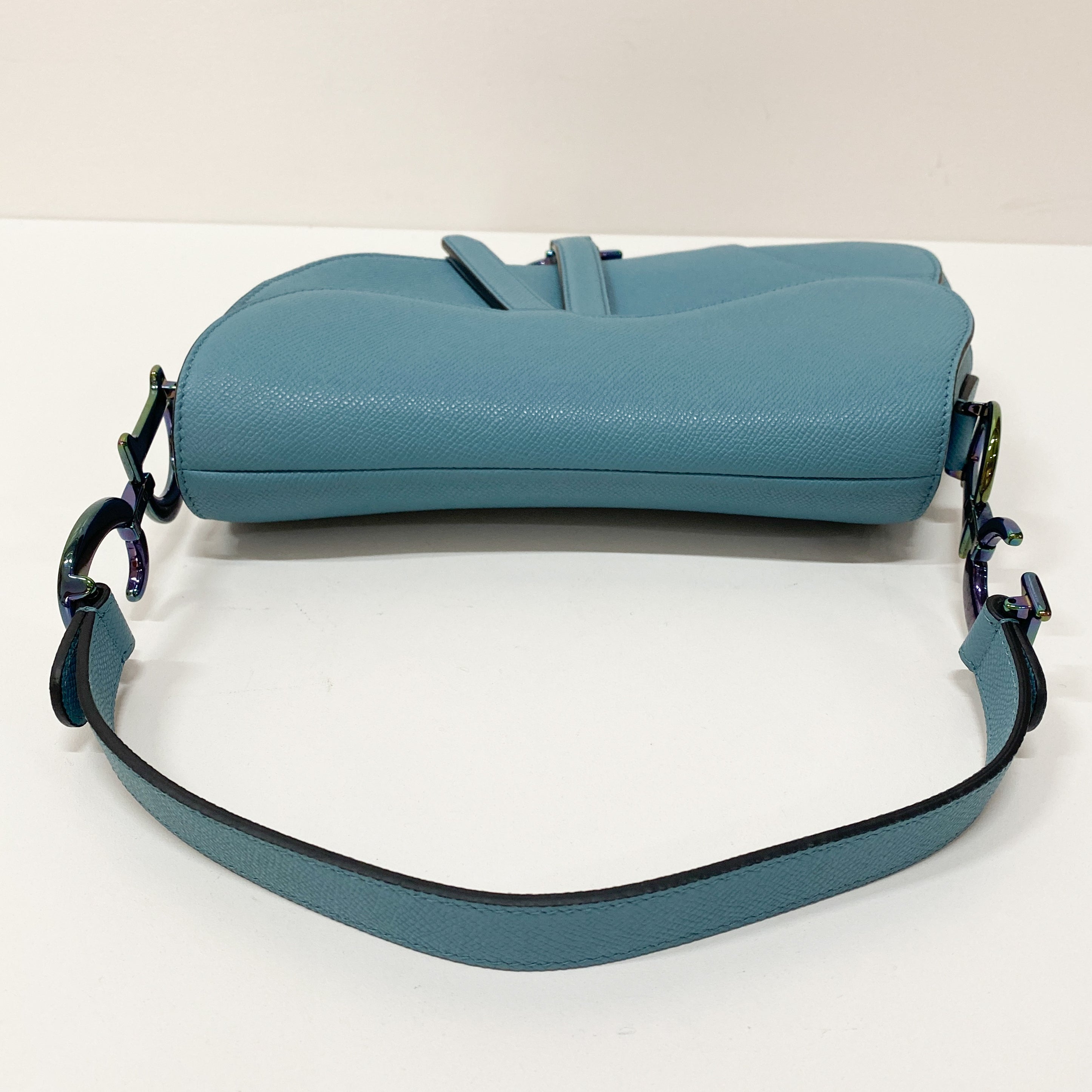 Saddle Blue Leather Shoulder Bag