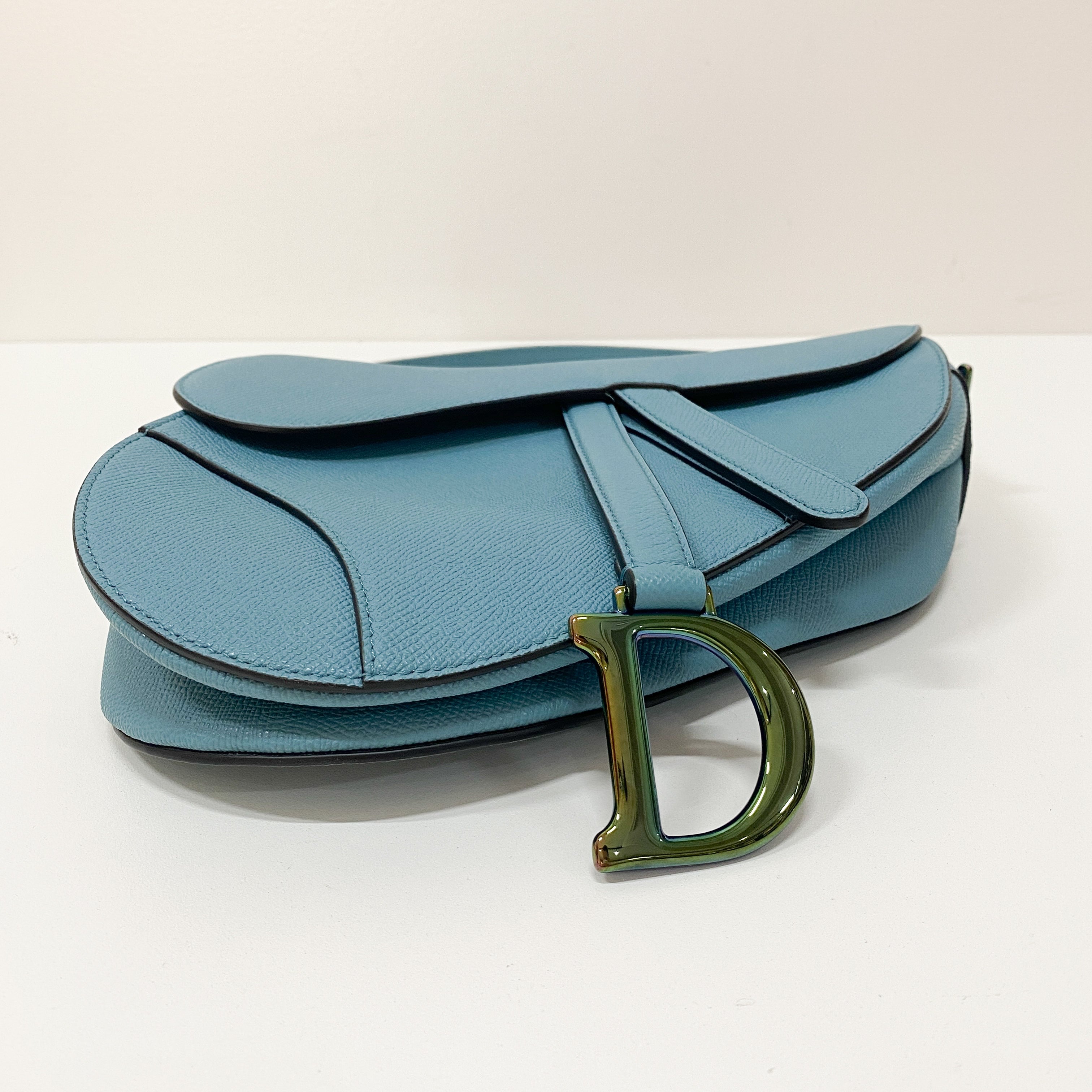 Saddle Blue Leather Shoulder Bag