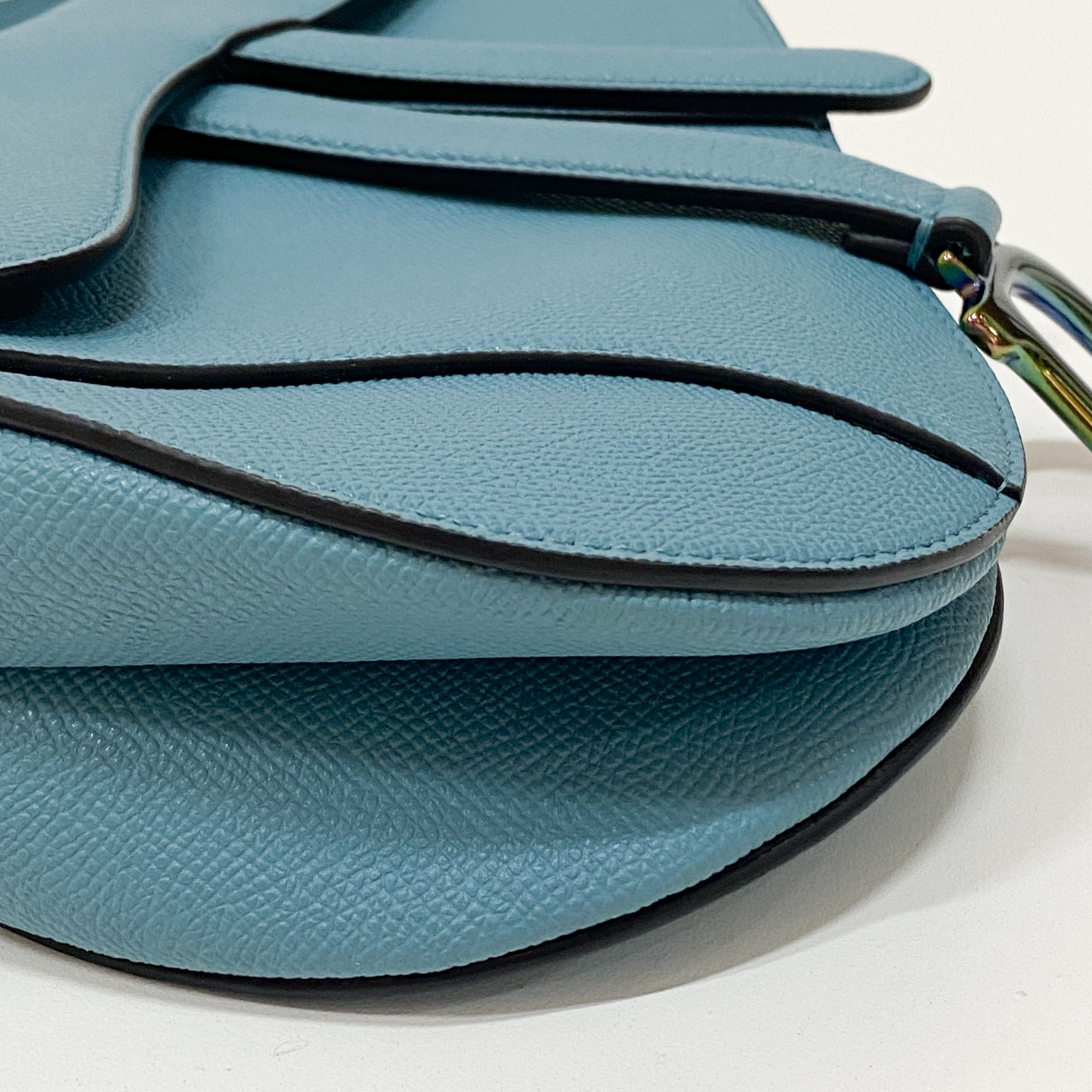 Saddle Blue Leather Shoulder Bag