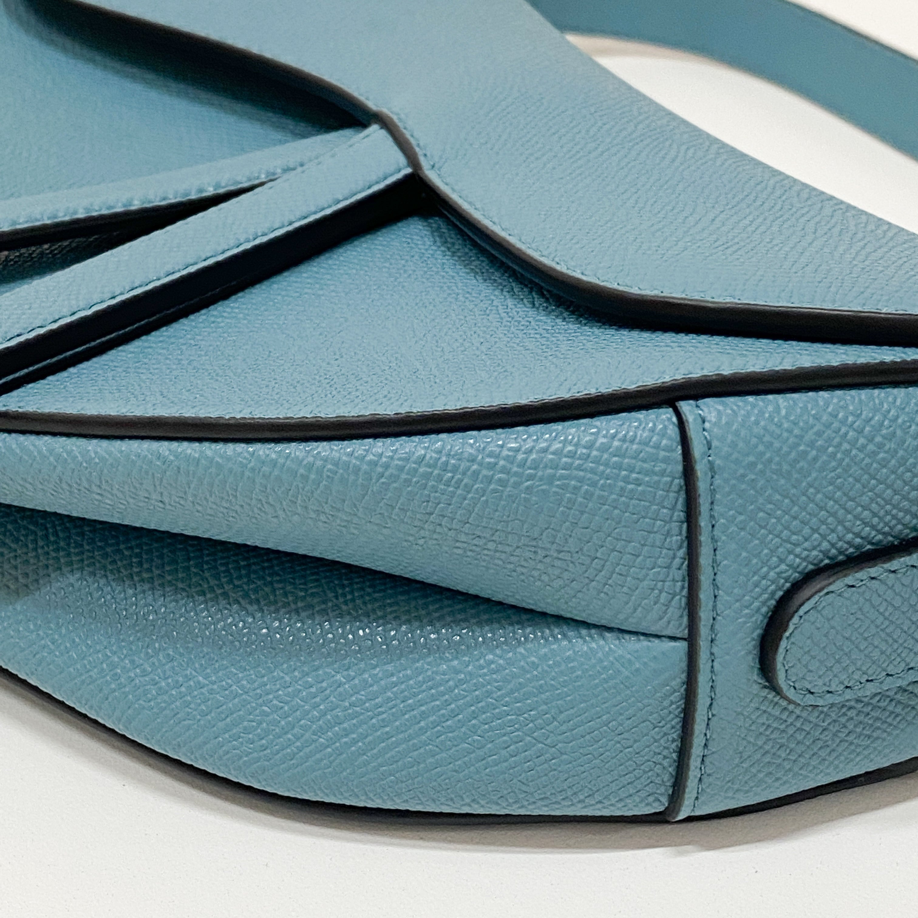 Saddle Blue Leather Shoulder Bag