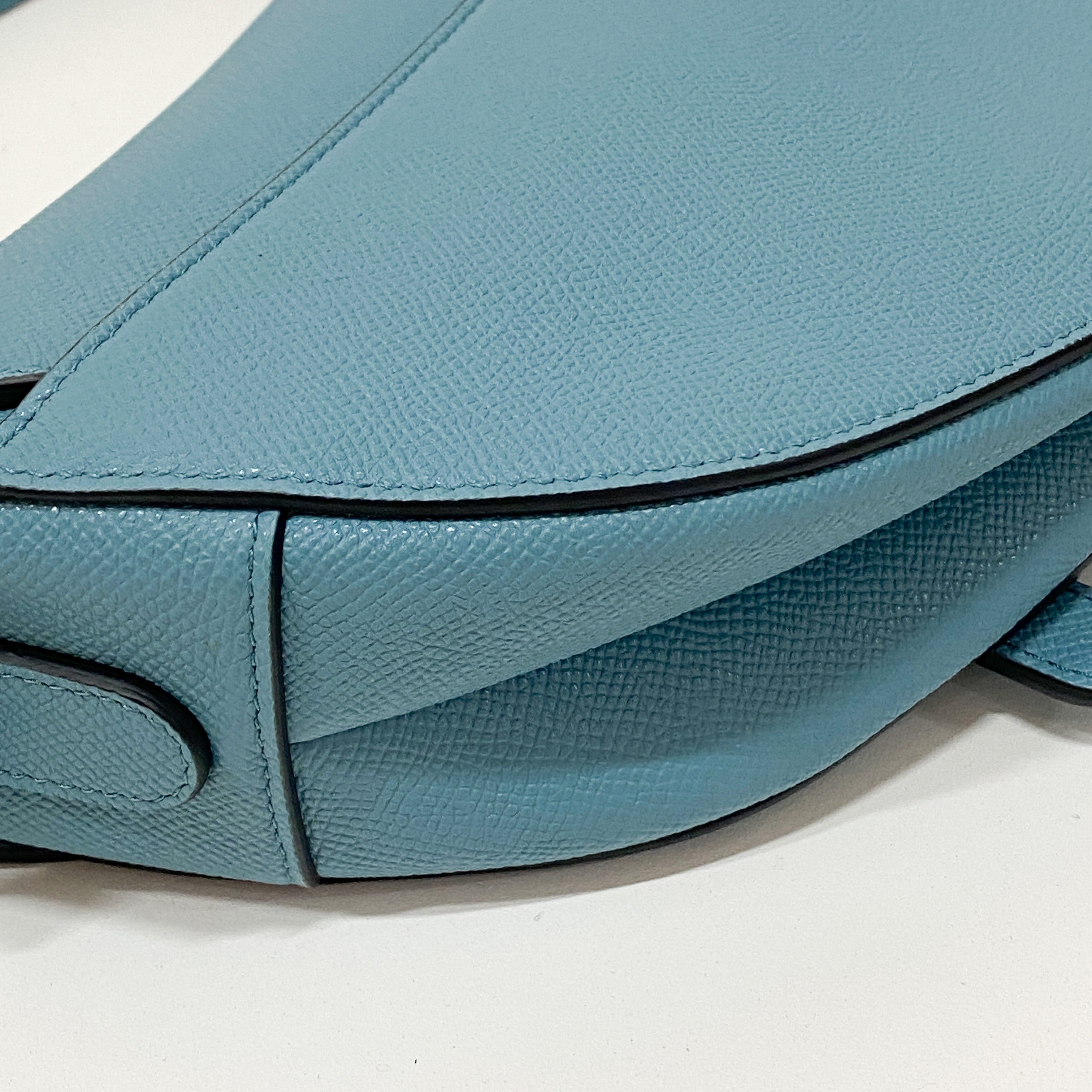 Saddle Blue Leather Shoulder Bag