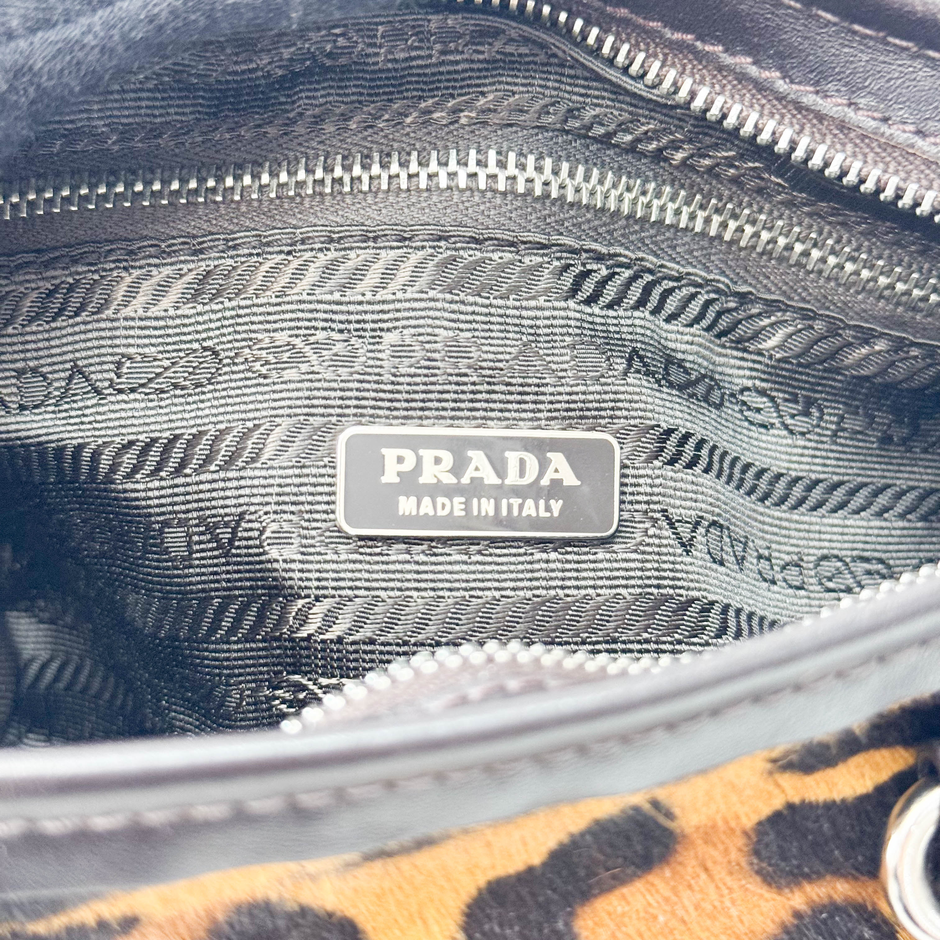 Leopard Print Pony Hair Mini Handle Bag