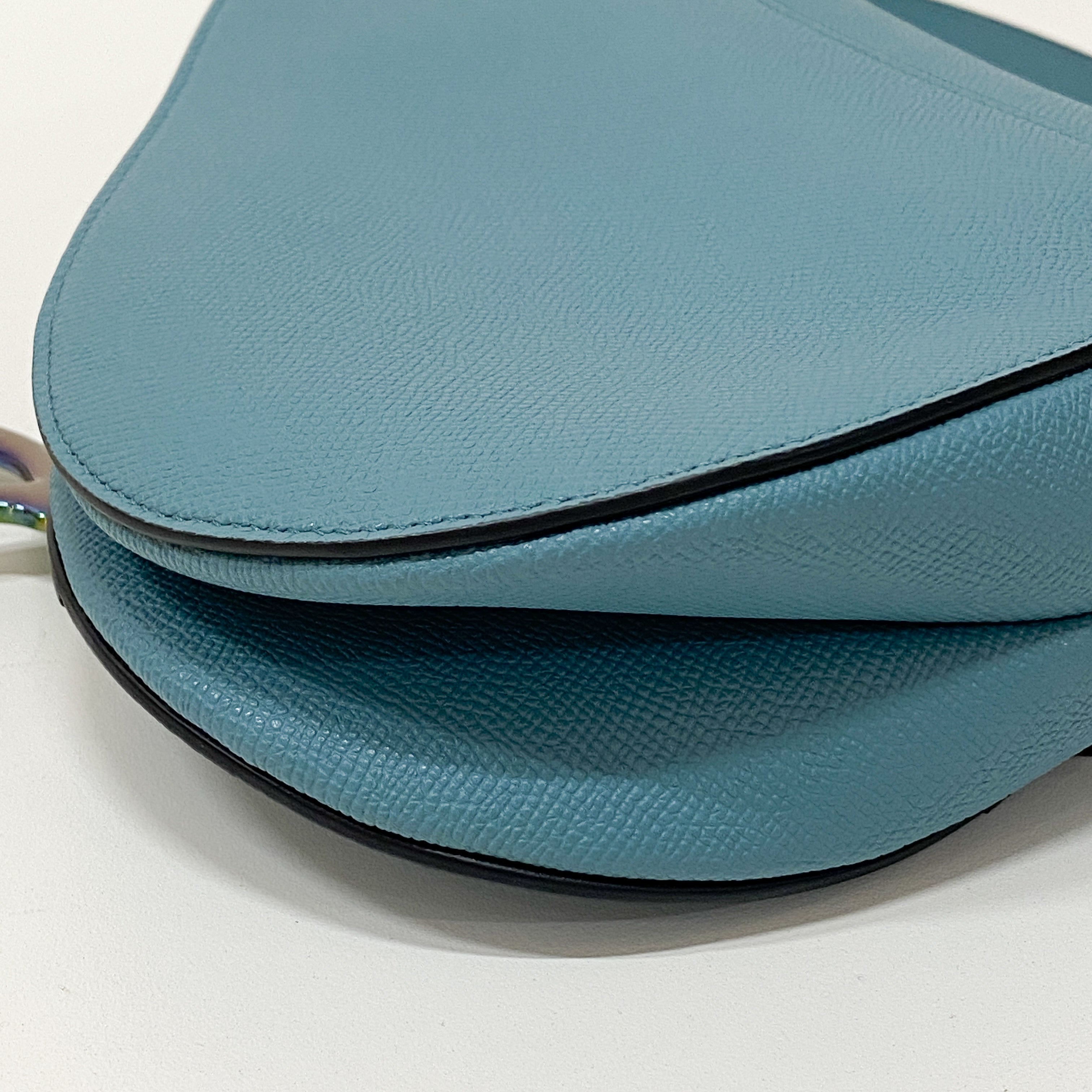 Saddle Blue Leather Shoulder Bag