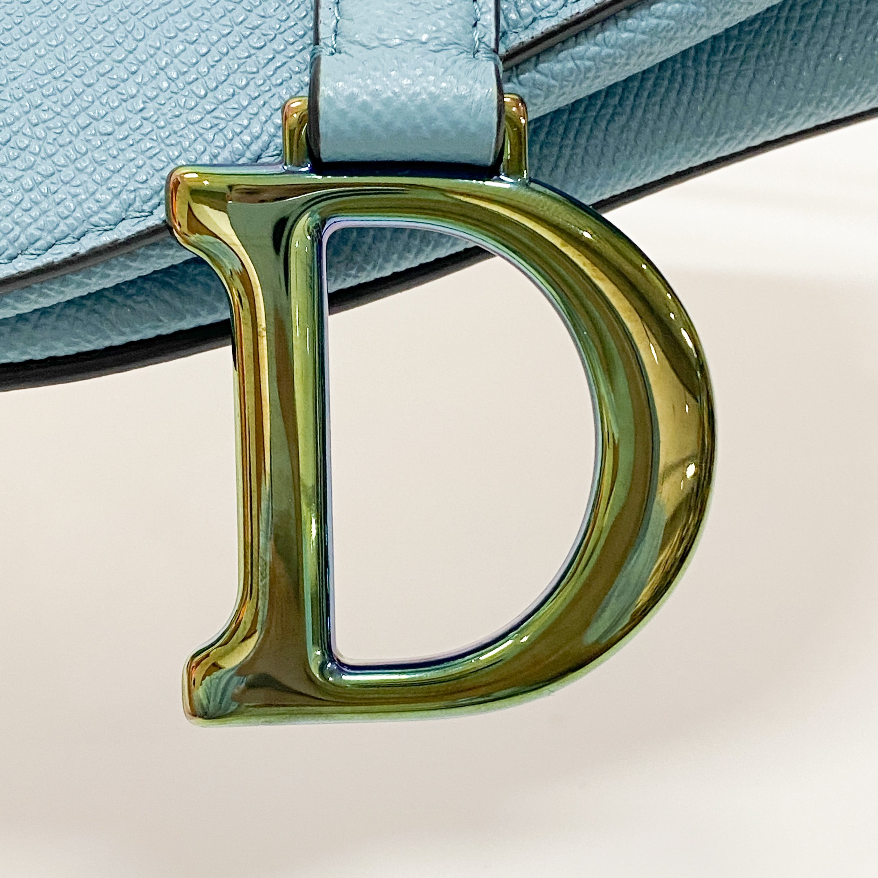 Saddle Blue Leather Shoulder Bag