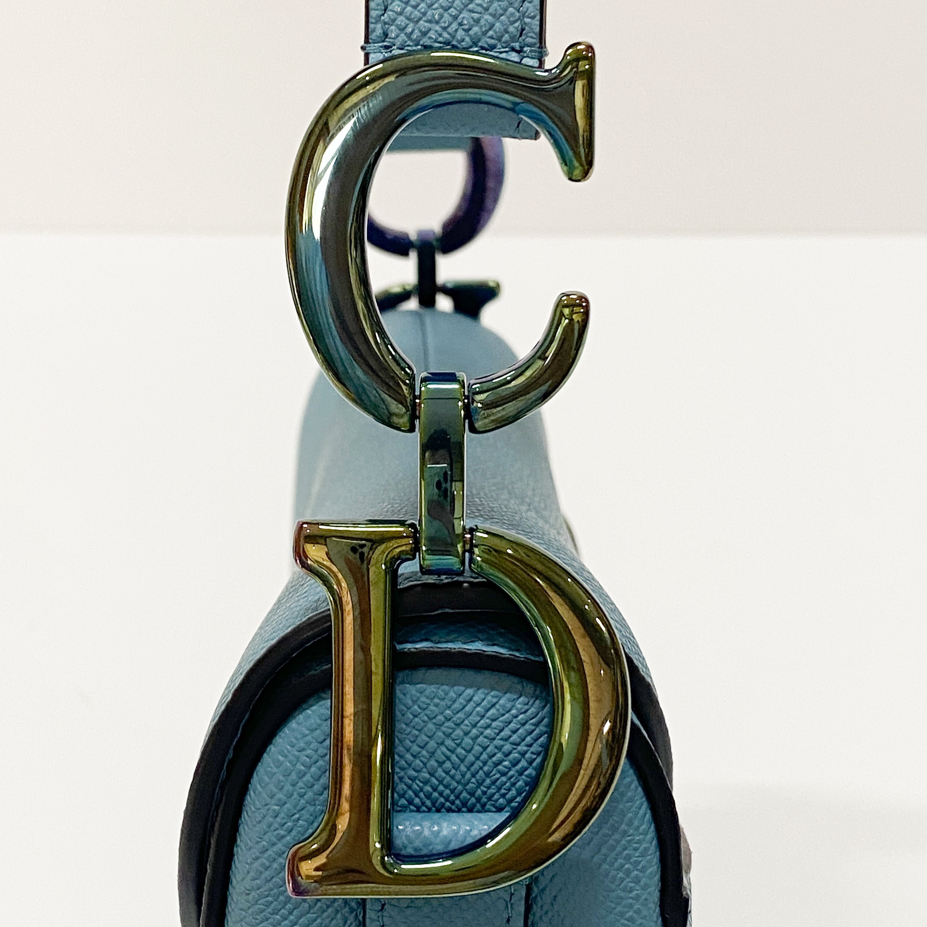 Saddle Blue Leather Shoulder Bag