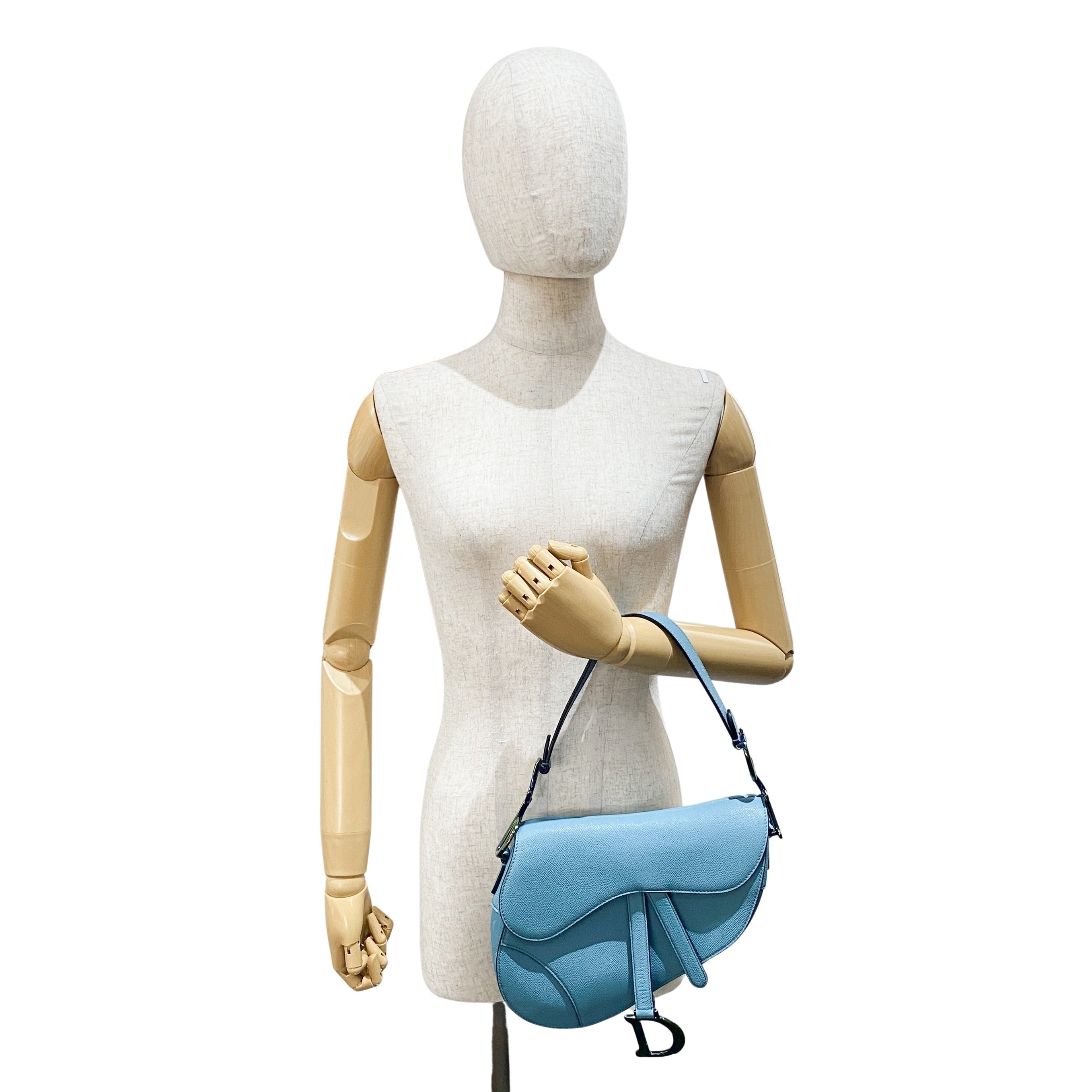 Saddle Blue Leather Shoulder Bag
