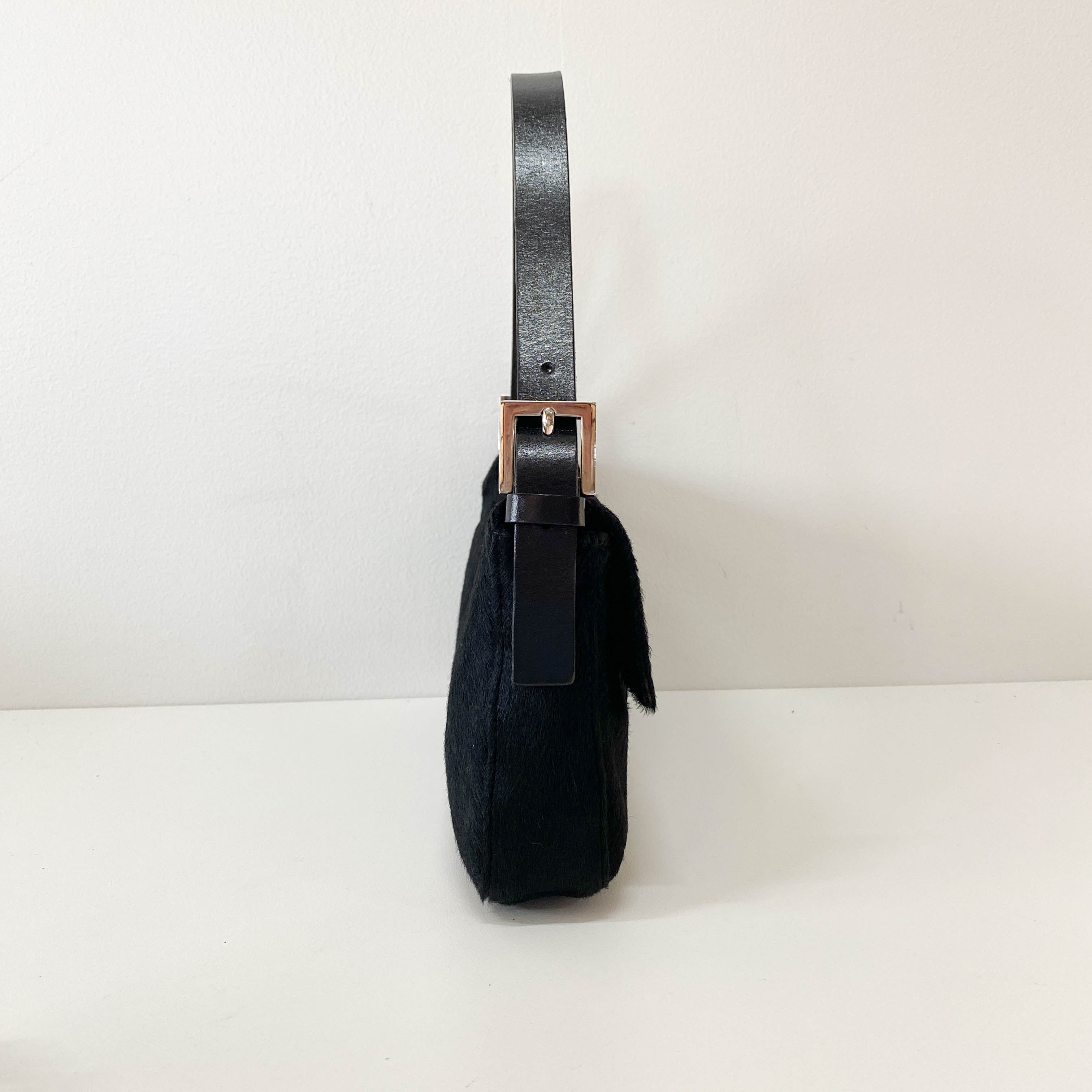 Baguette Black Pony Hair Shoulder Bag
