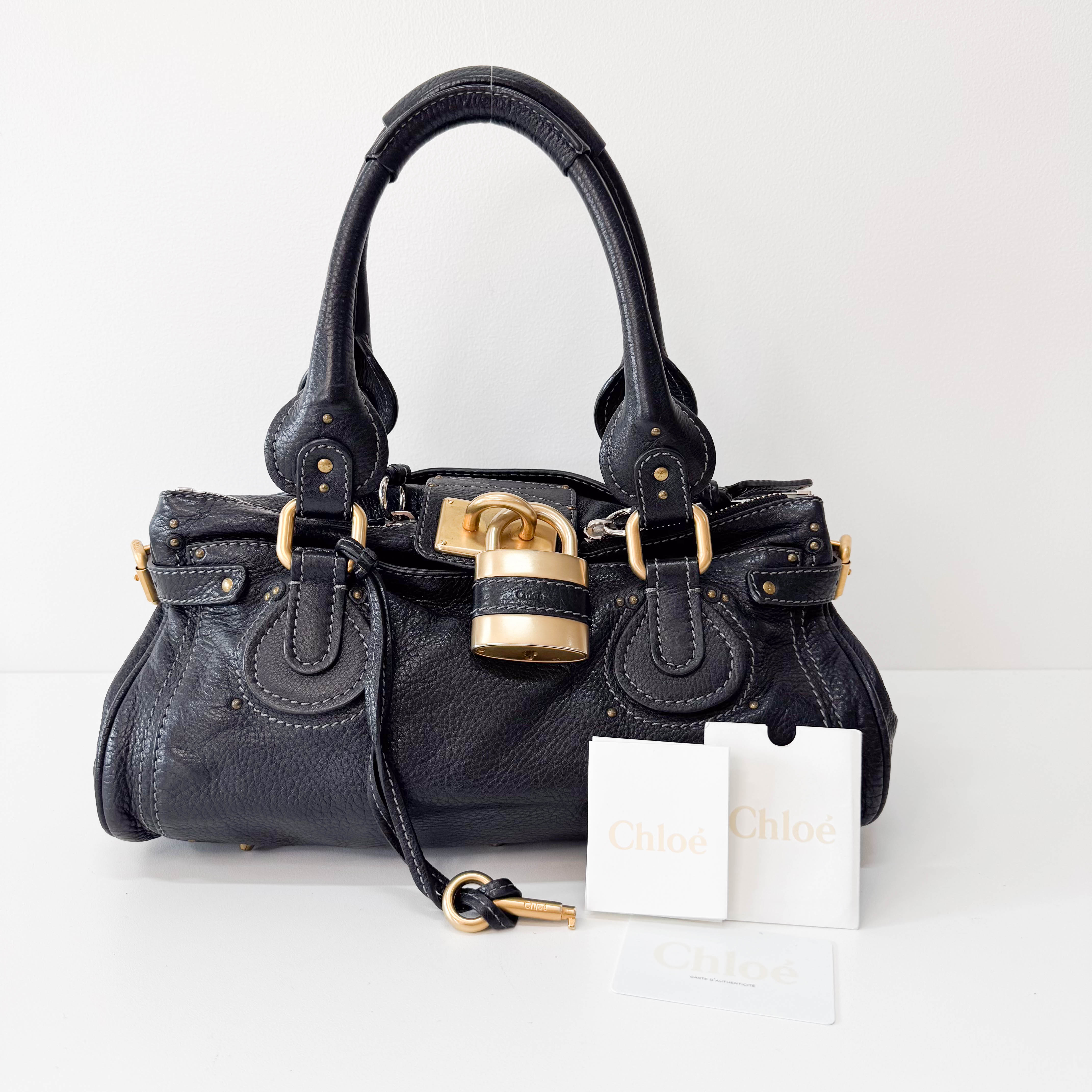 Paddignton Black Leather Bag