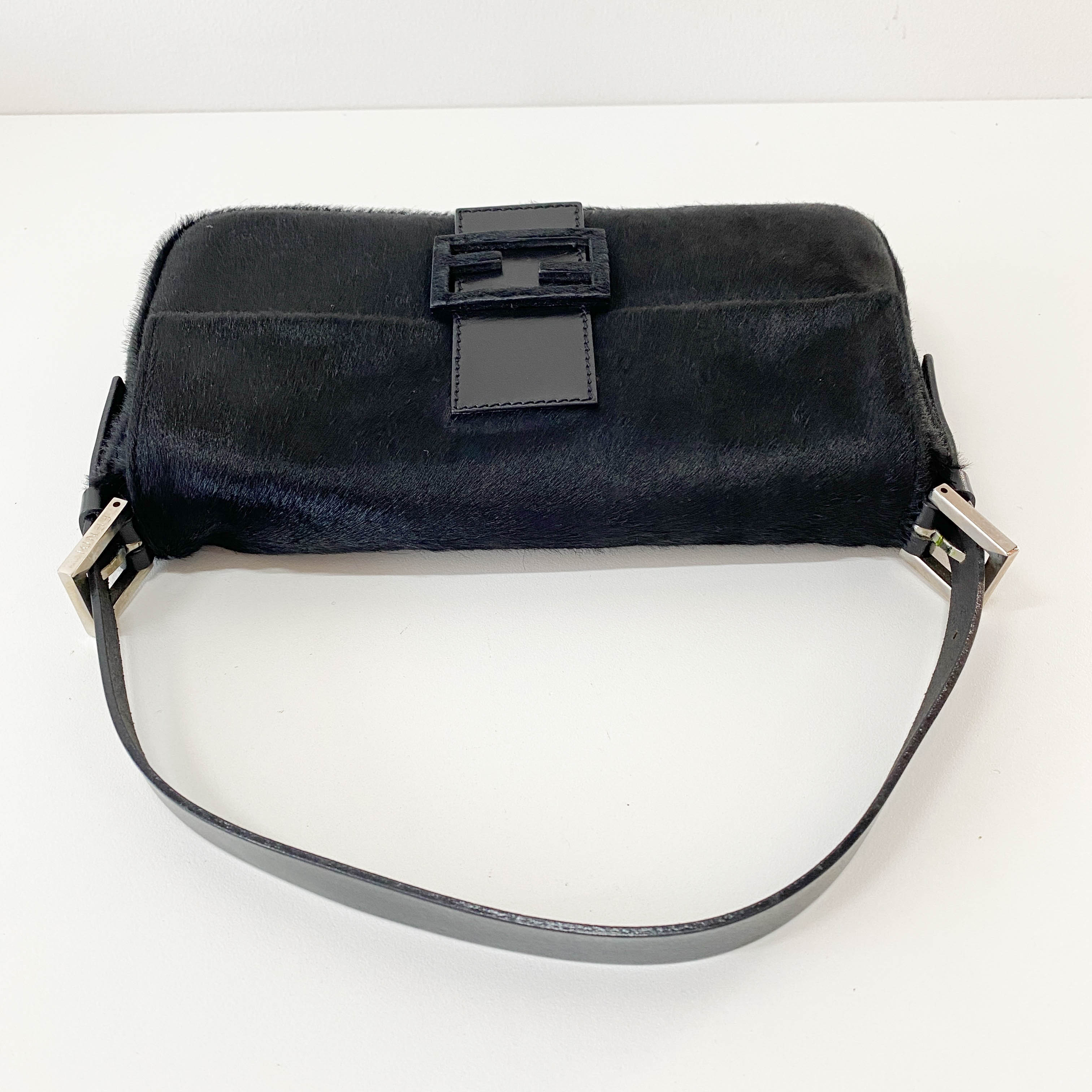 Baguette Black Pony Hair Shoulder Bag