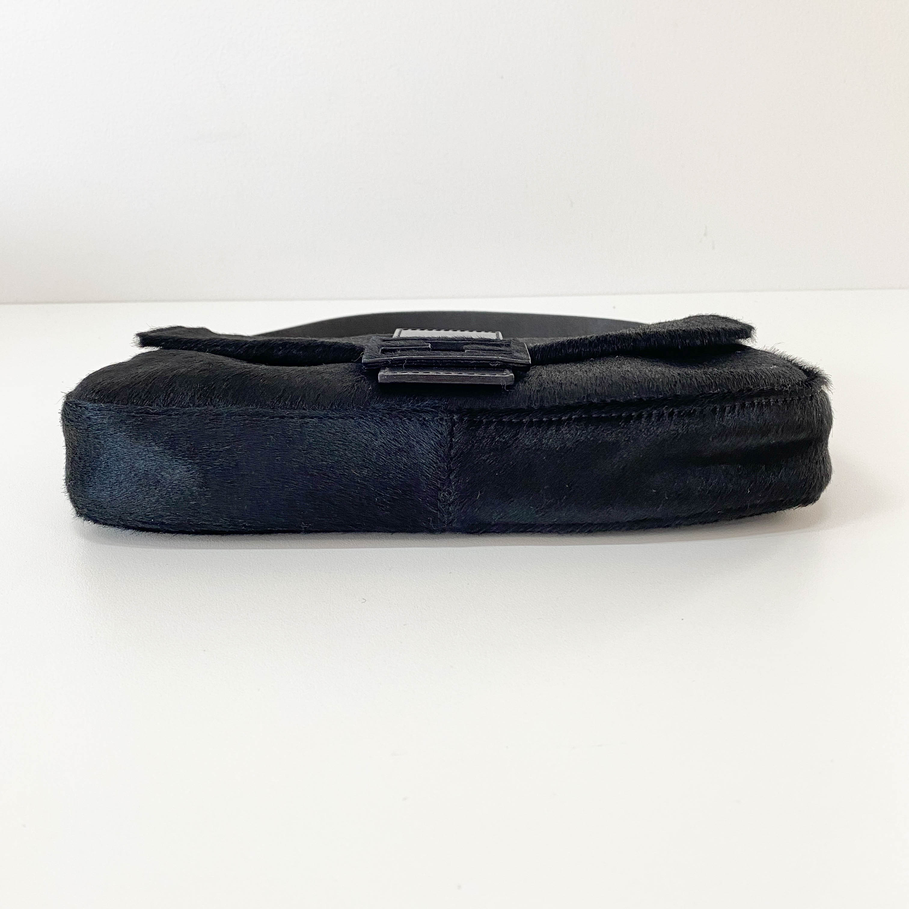 Baguette Black Pony Hair Shoulder Bag