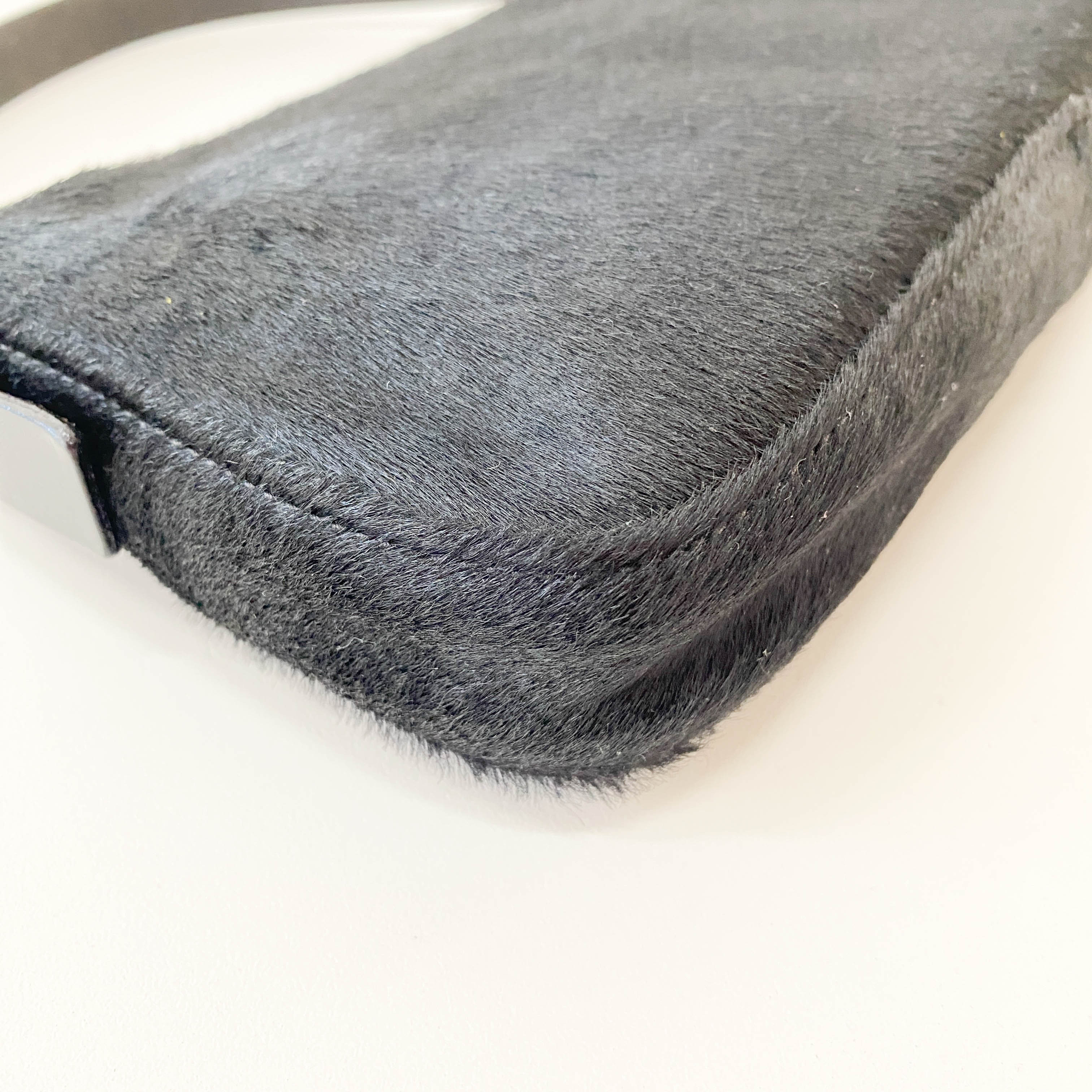 Baguette Black Pony Hair Shoulder Bag