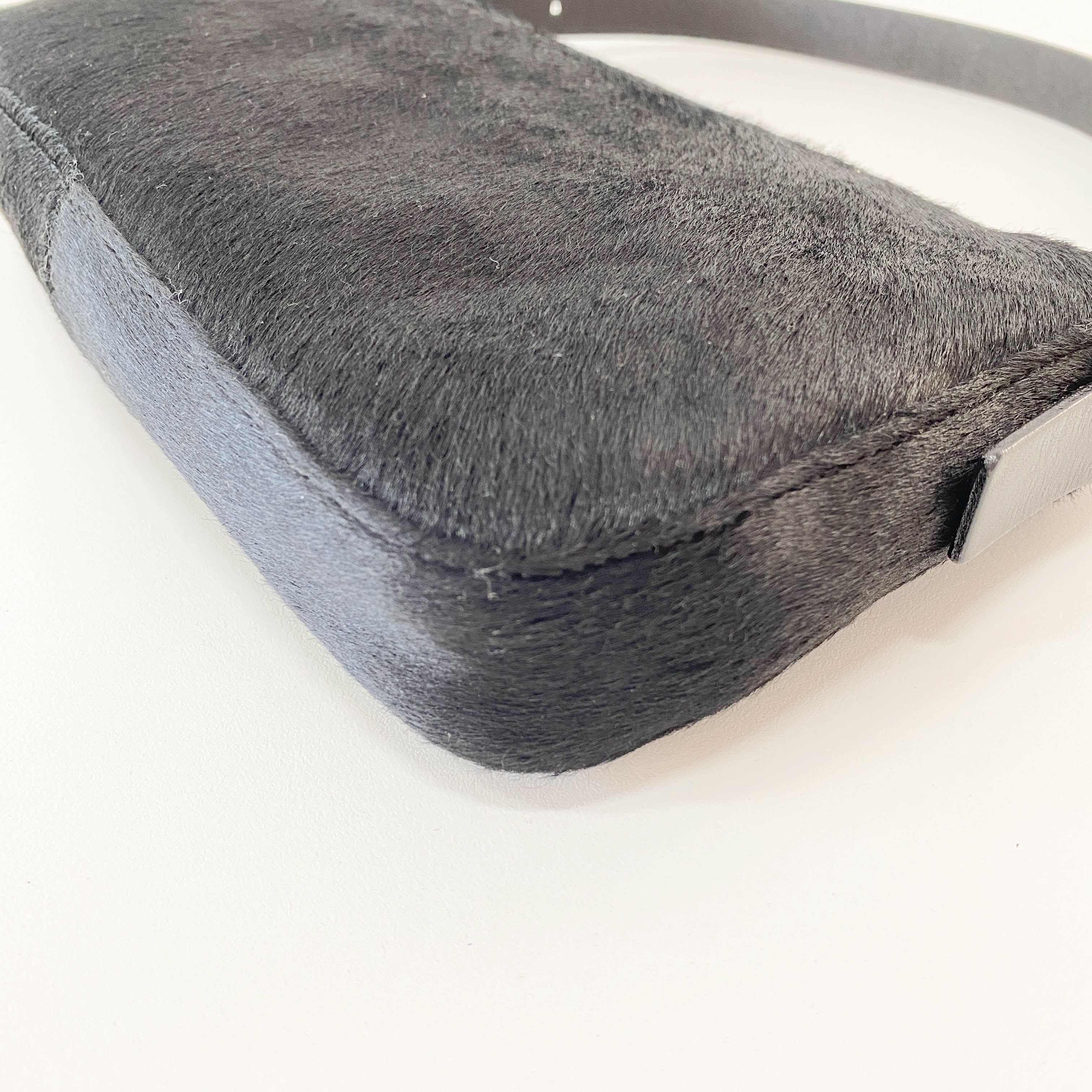 Baguette Black Pony Hair Shoulder Bag