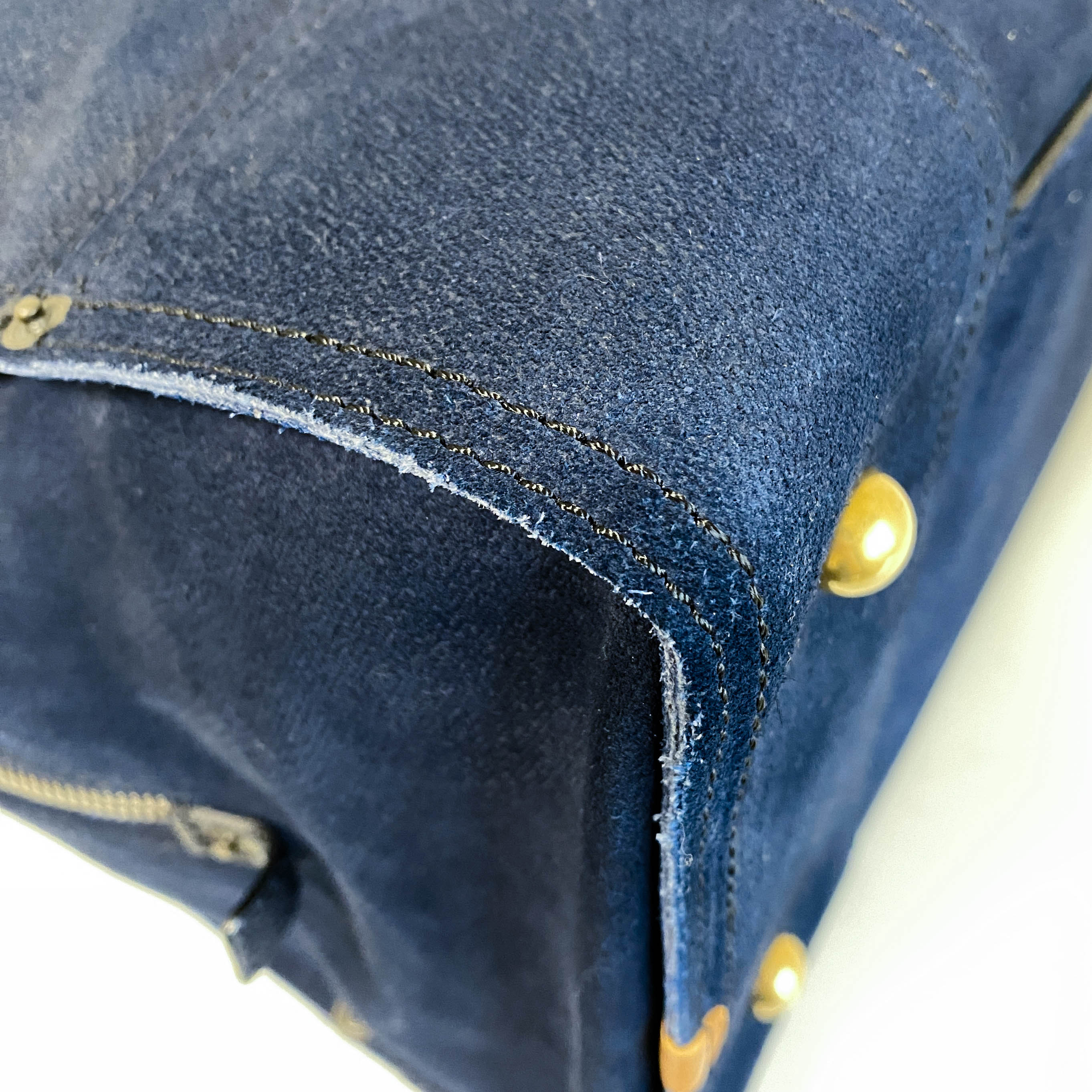 Amazona 45 Navy Suede Shoulder Bag