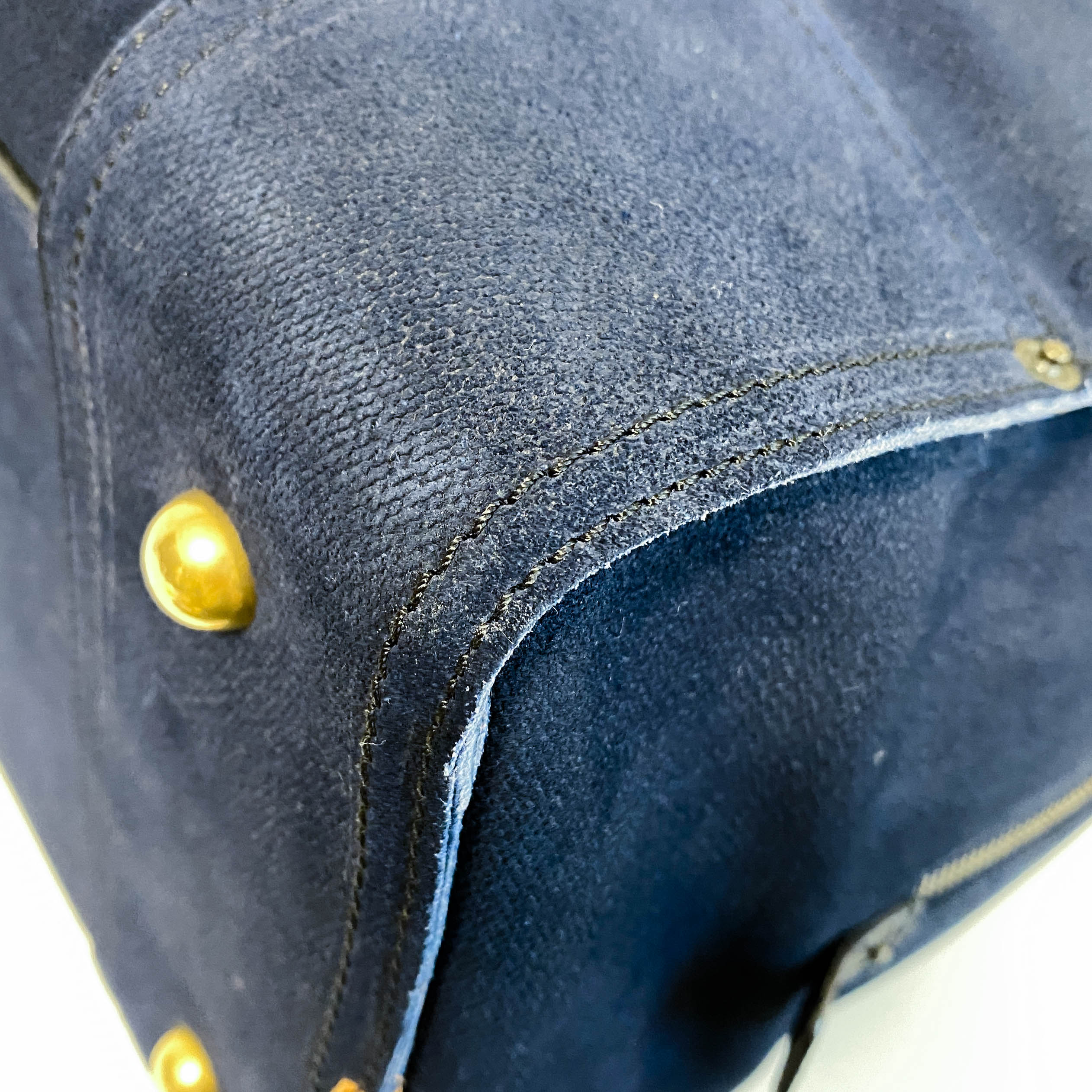 Amazona 45 Navy Suede Shoulder Bag