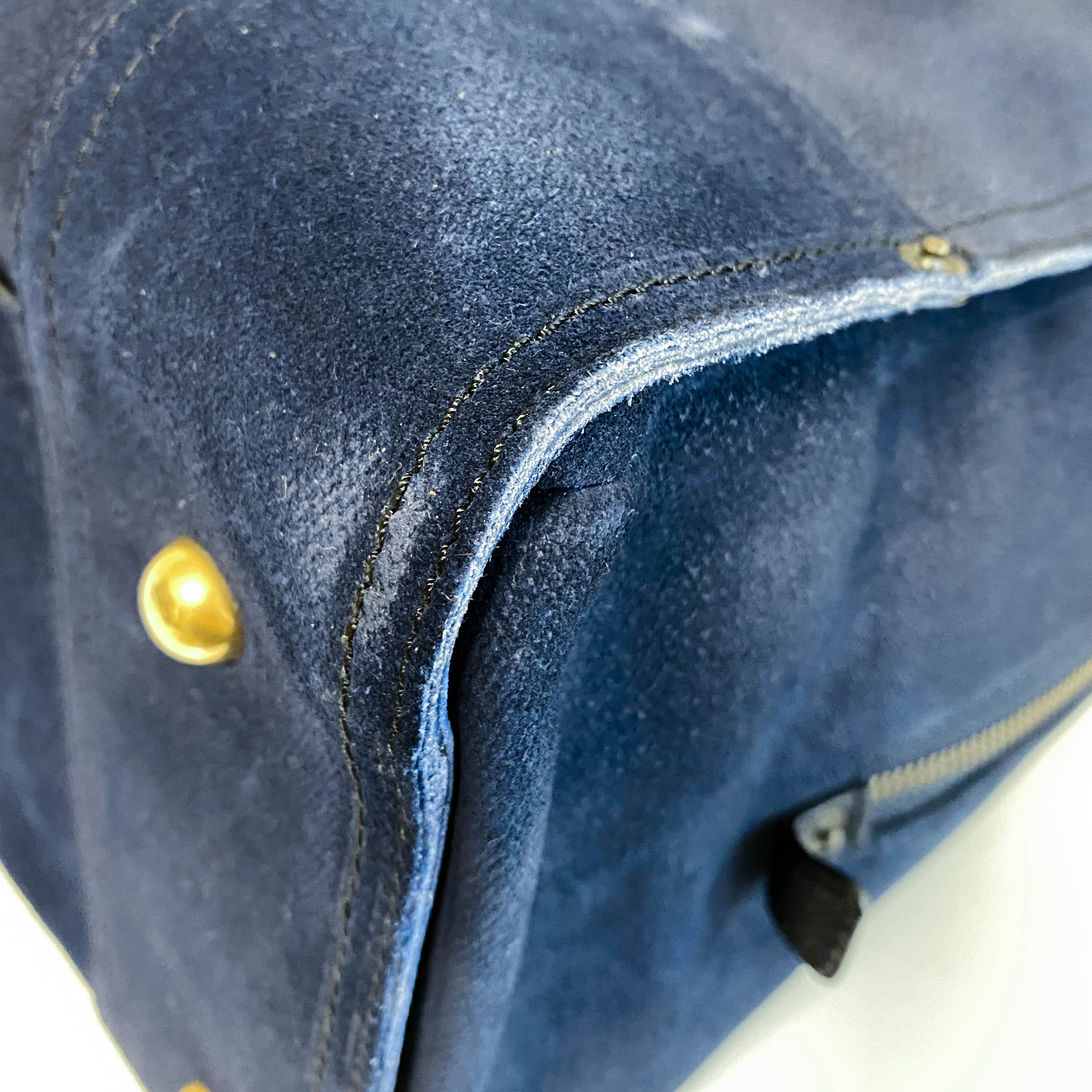 Amazona 45 Navy Suede Shoulder Bag