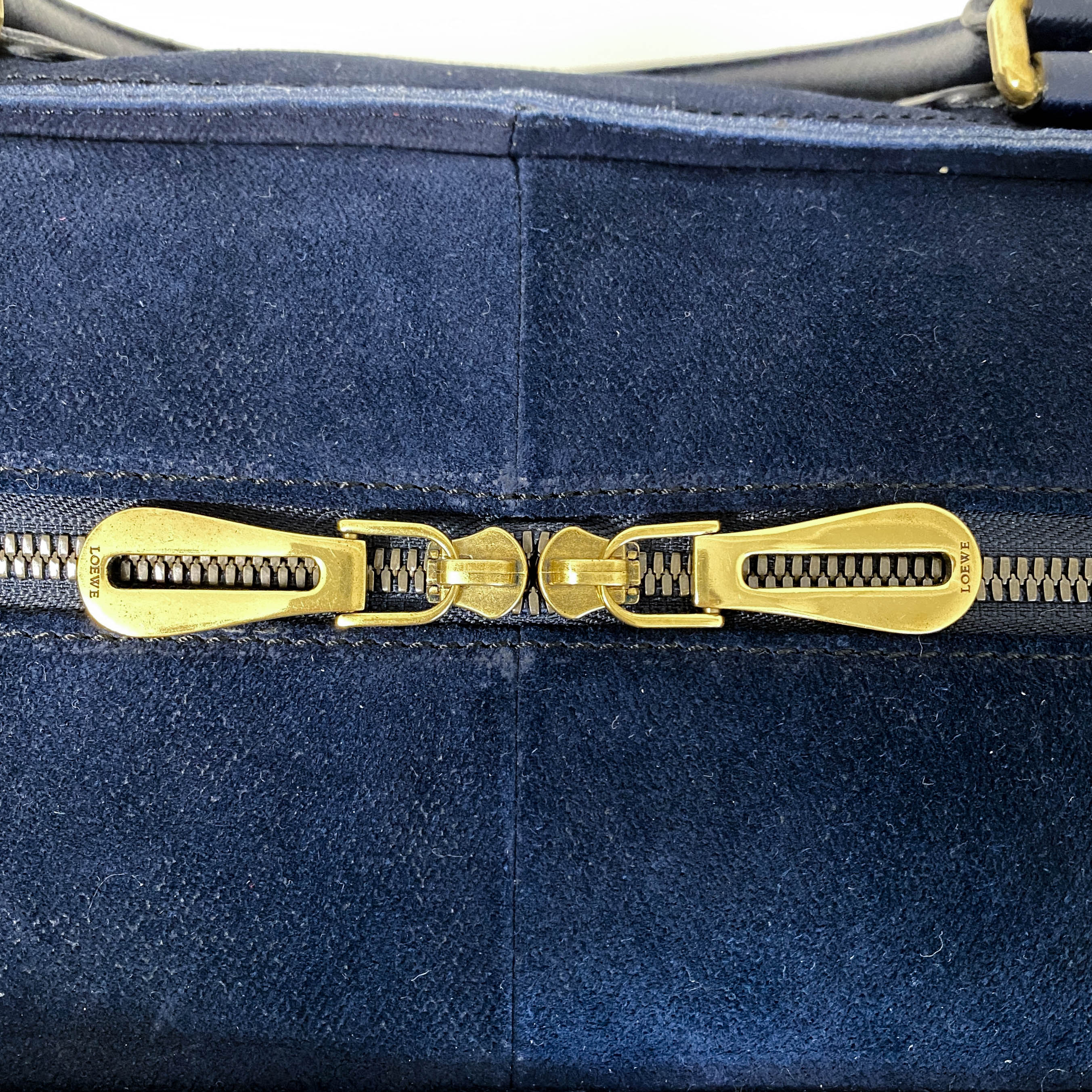 Amazona 45 Navy Suede Shoulder Bag