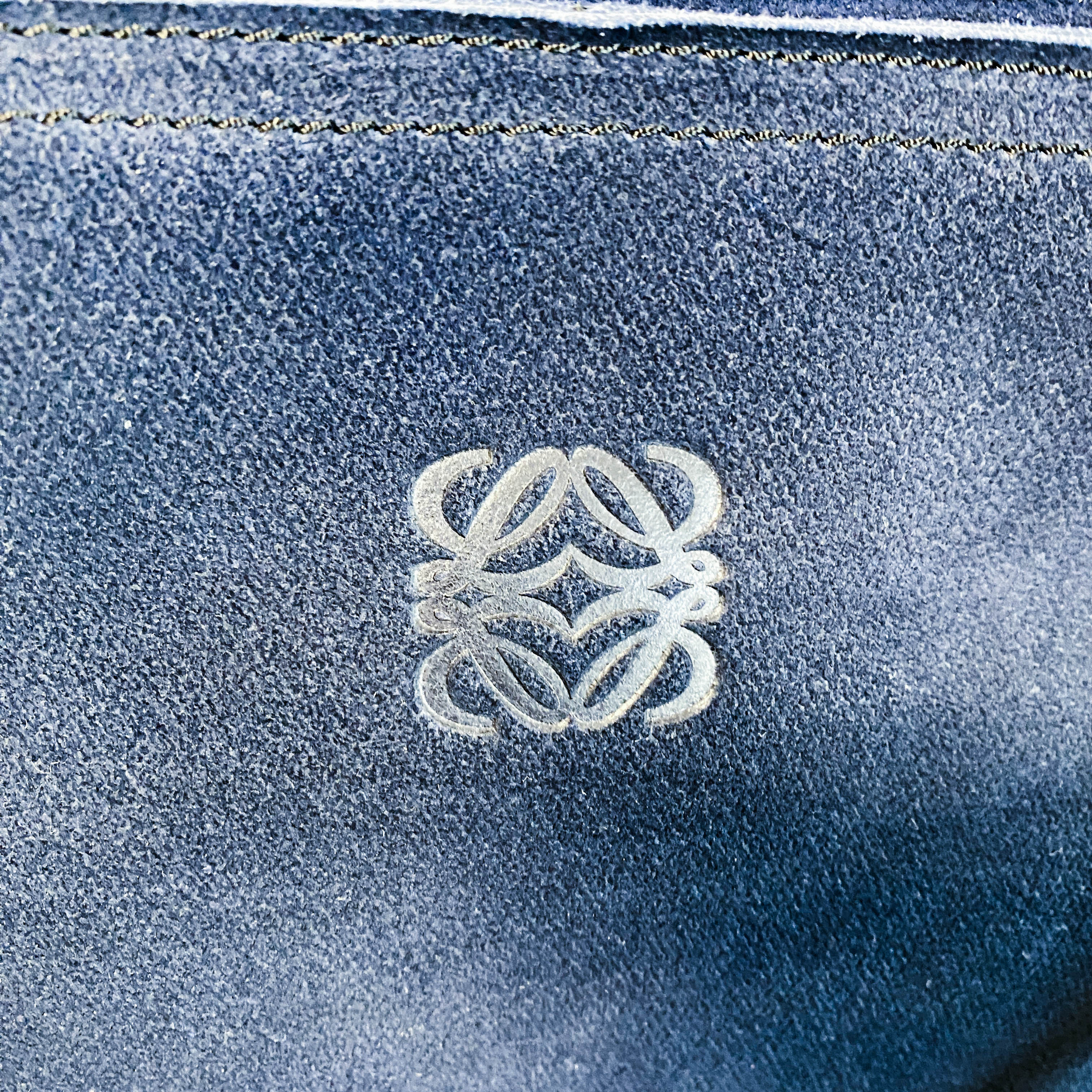 Amazona 45 Navy Suede Shoulder Bag