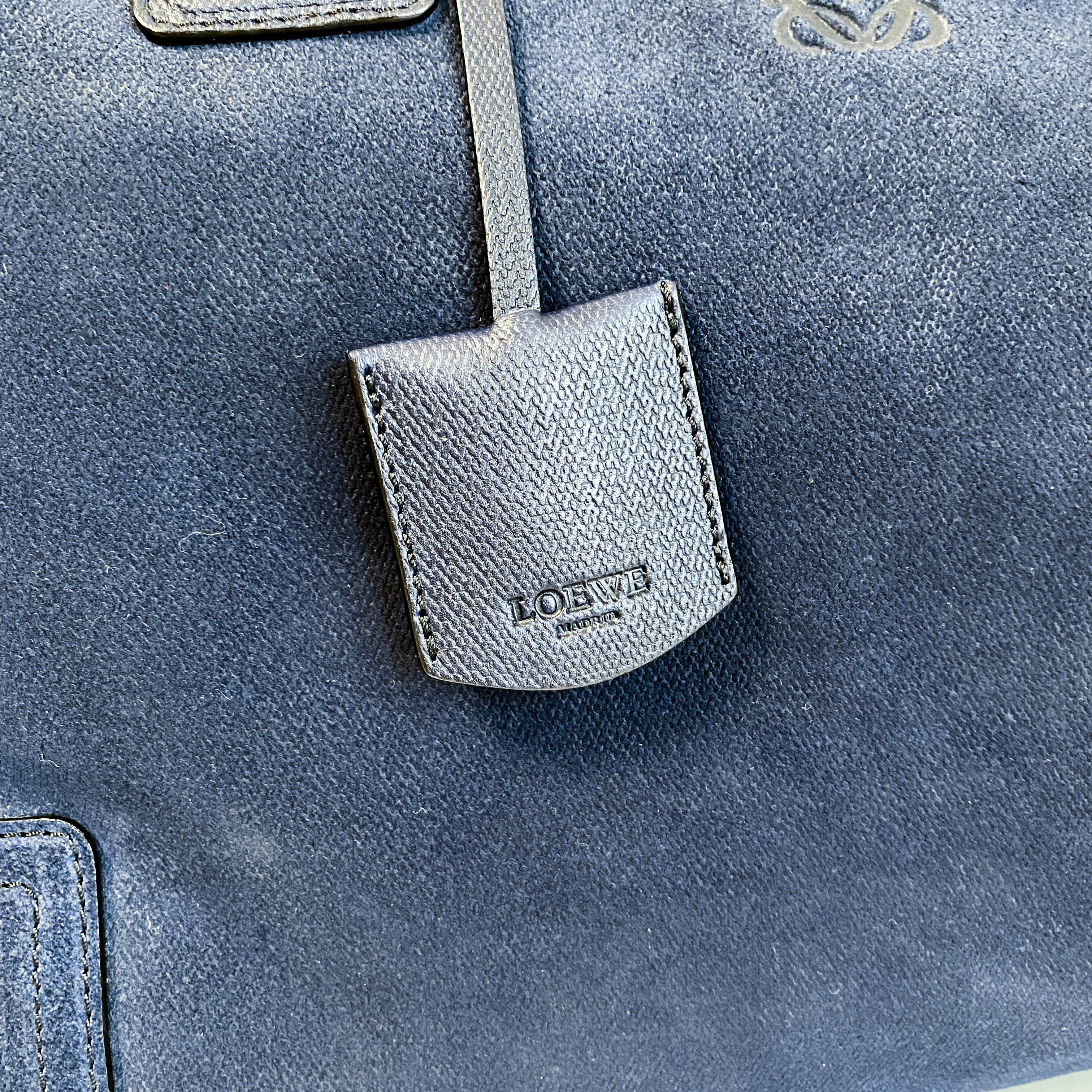 Amazona 45 Navy Suede Shoulder Bag