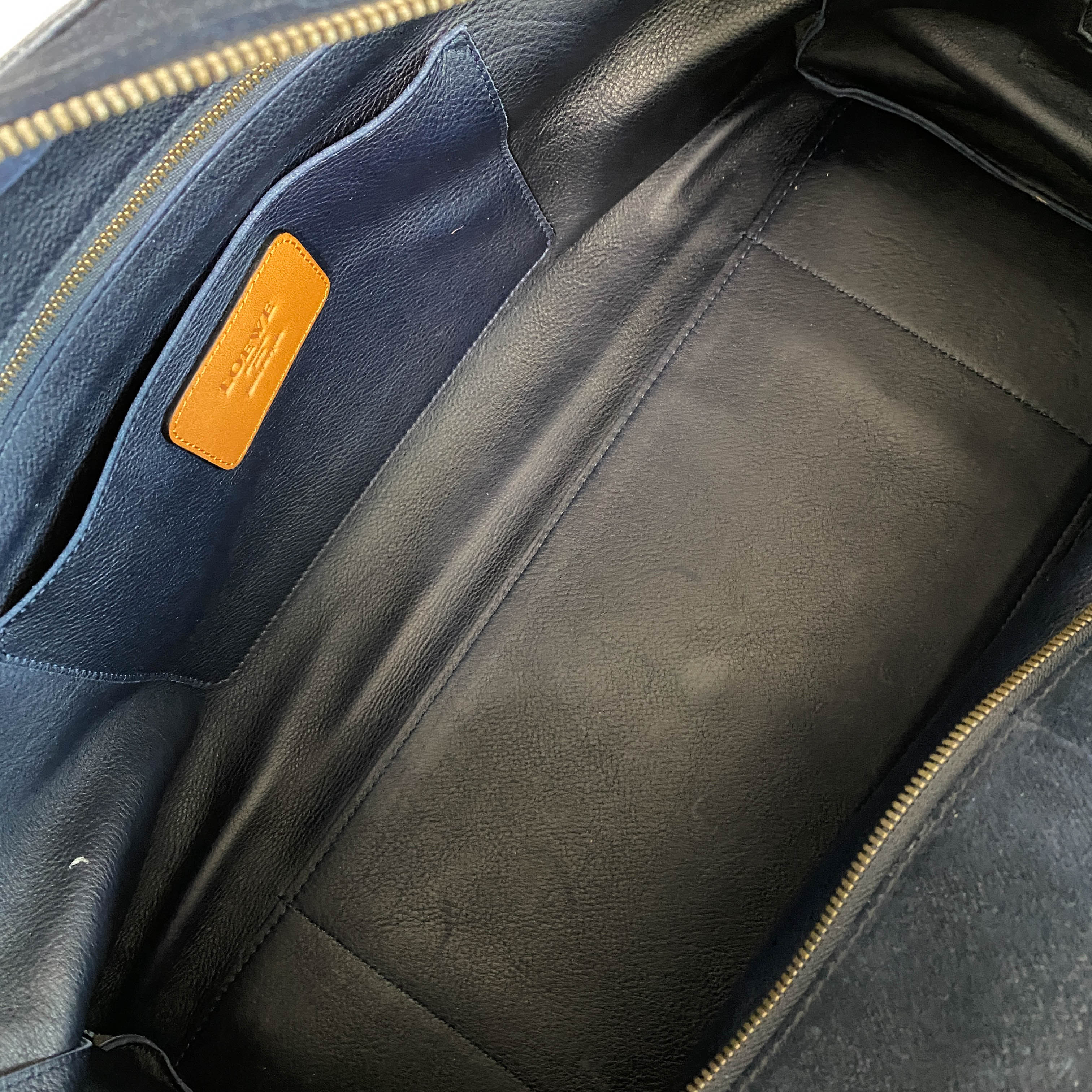 Amazona 45 Navy Suede Shoulder Bag