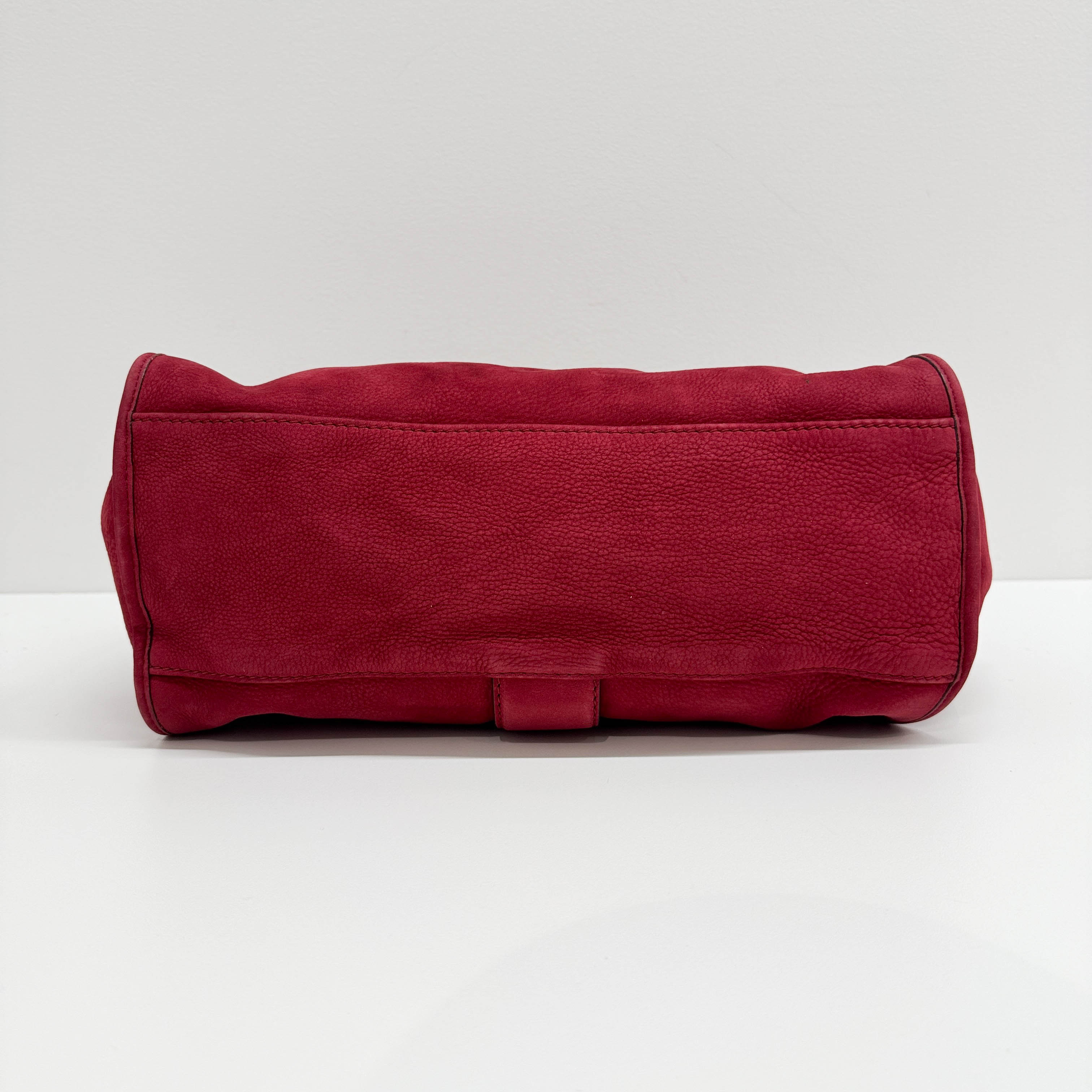 Stirrup Red Nubuck Leather Shoulder Bag