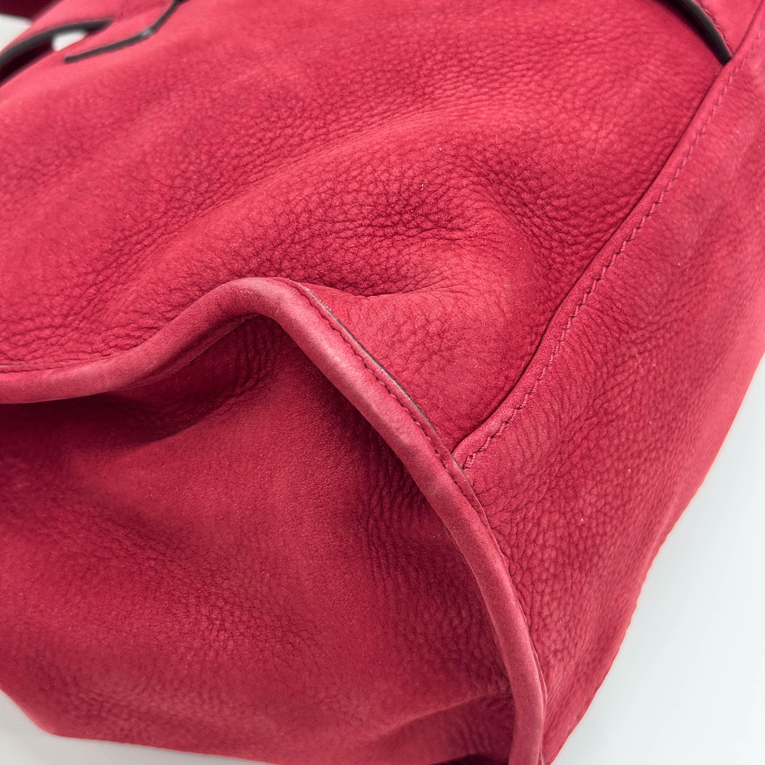 Stirrup Red Nubuck Leather Shoulder Bag
