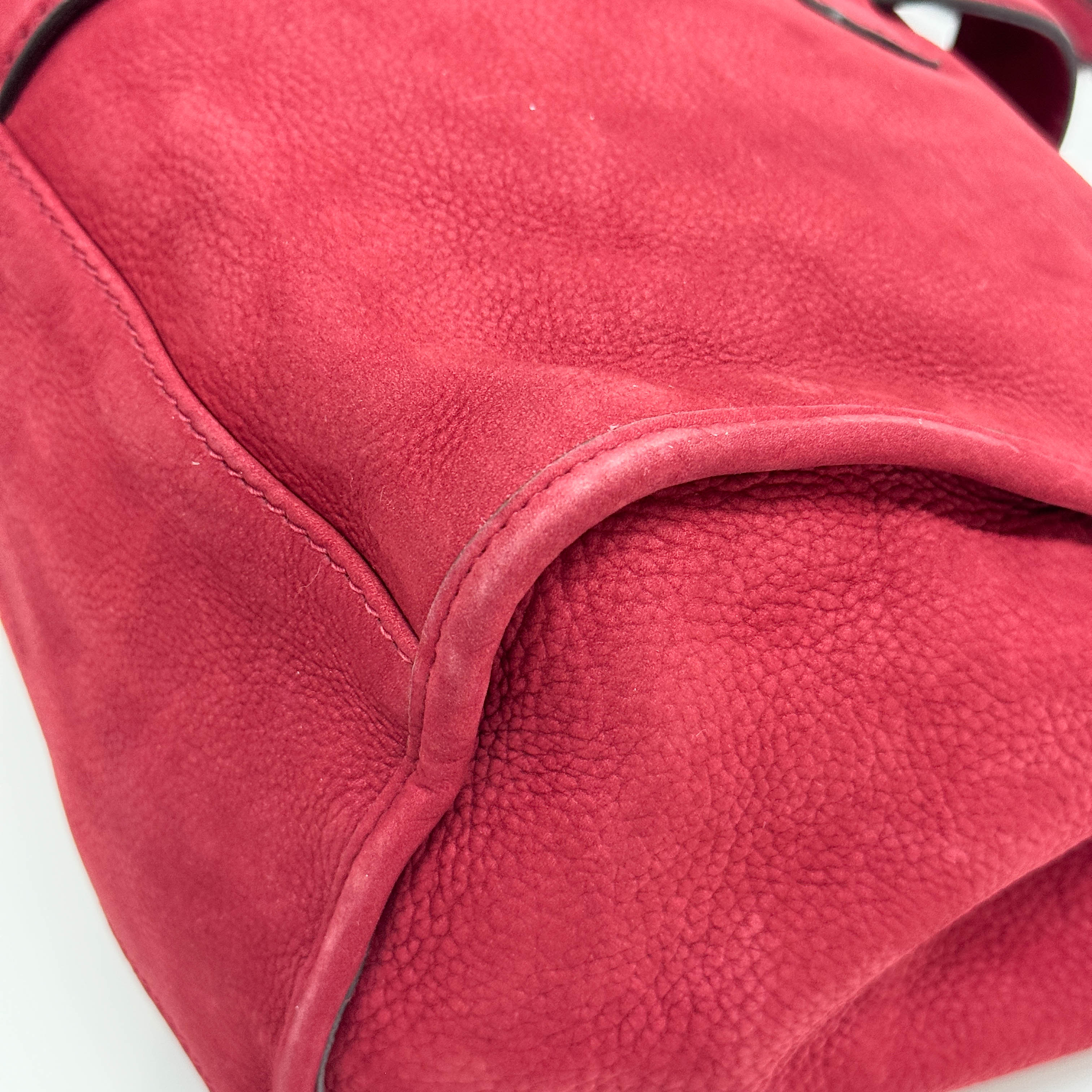 Stirrup Red Nubuck Leather Shoulder Bag