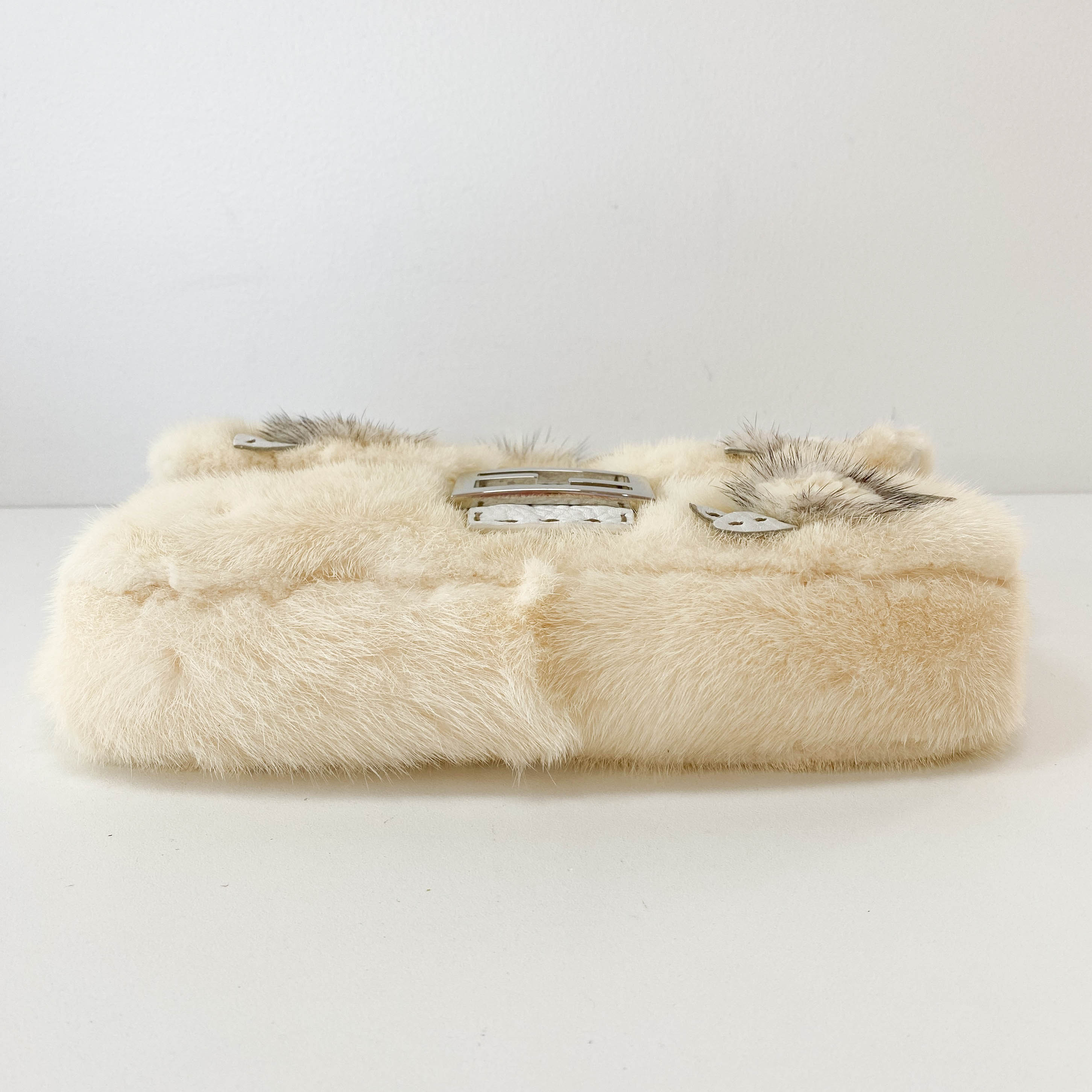 Limited Edition Baguette Neutral Fur Shoulder Bag