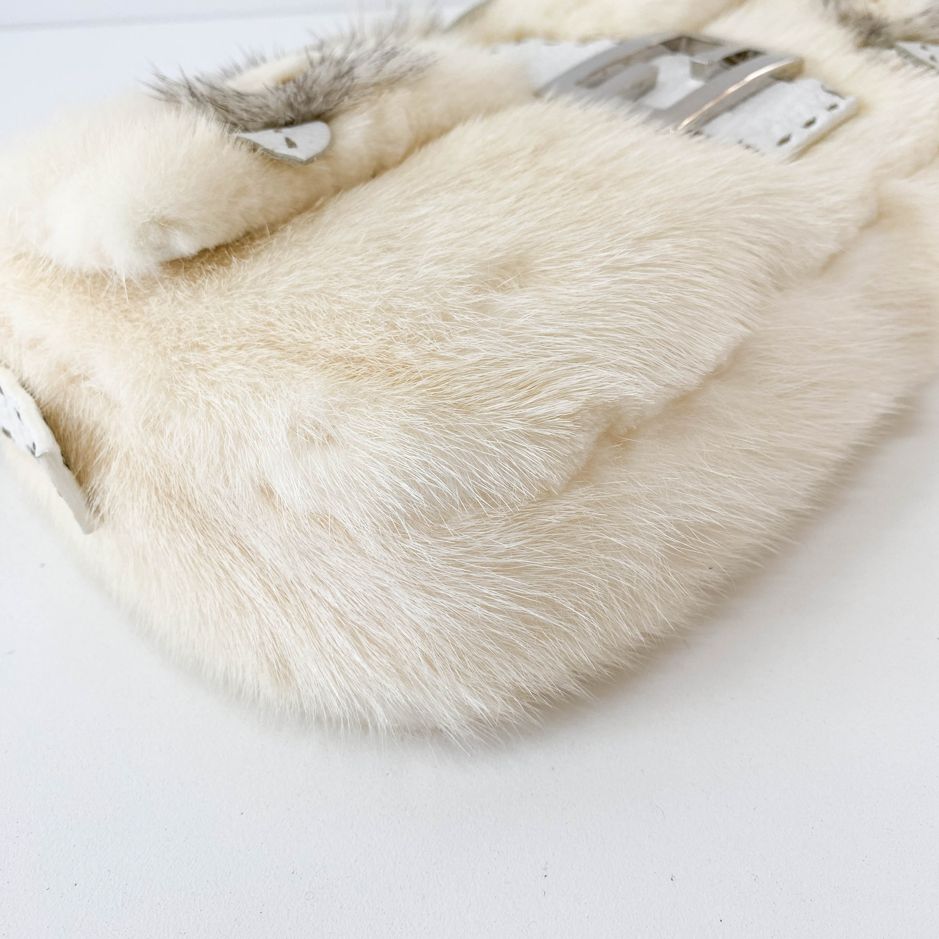 Limited Edition Baguette Neutral Fur Shoulder Bag
