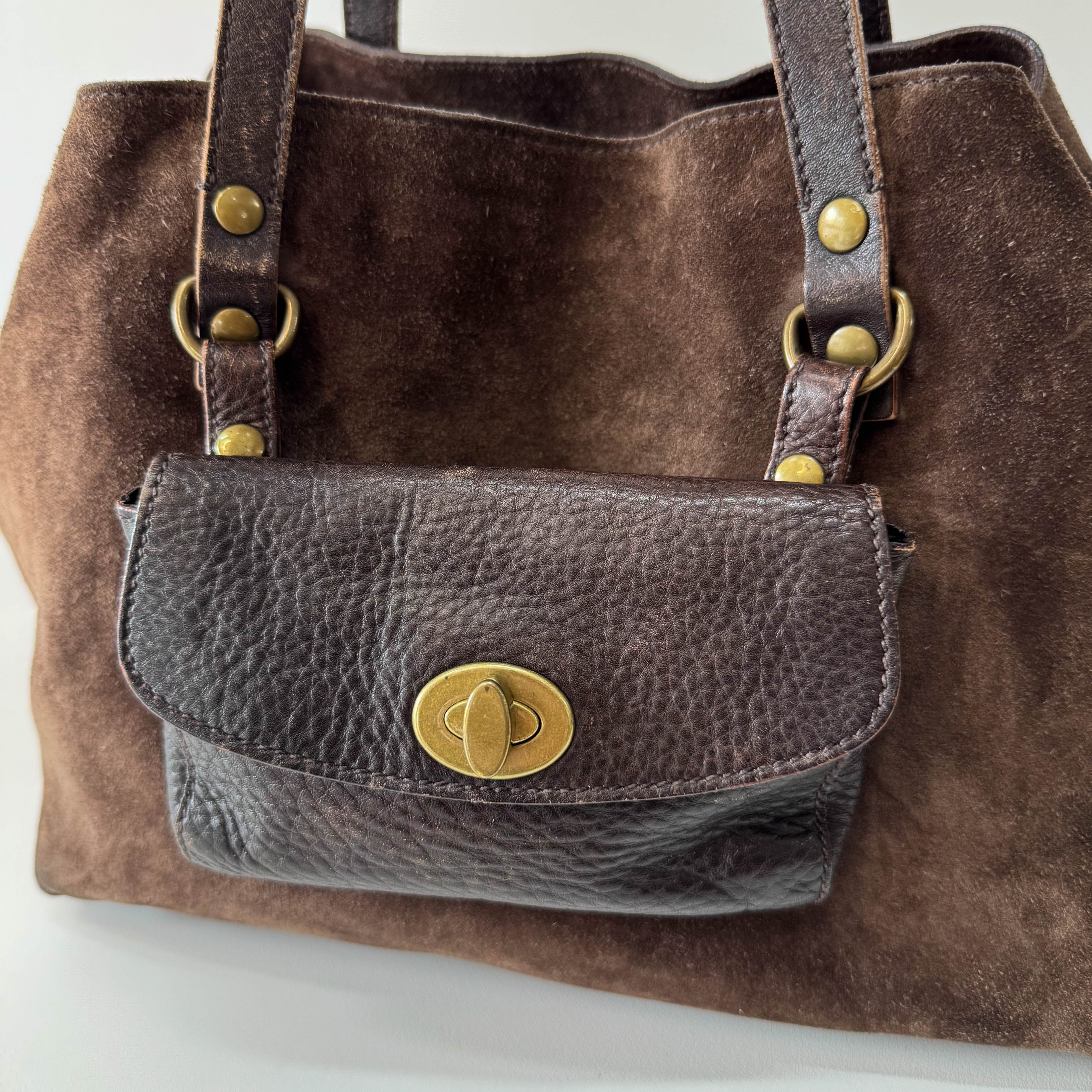 Archive Brown Suede Shoulder Bag