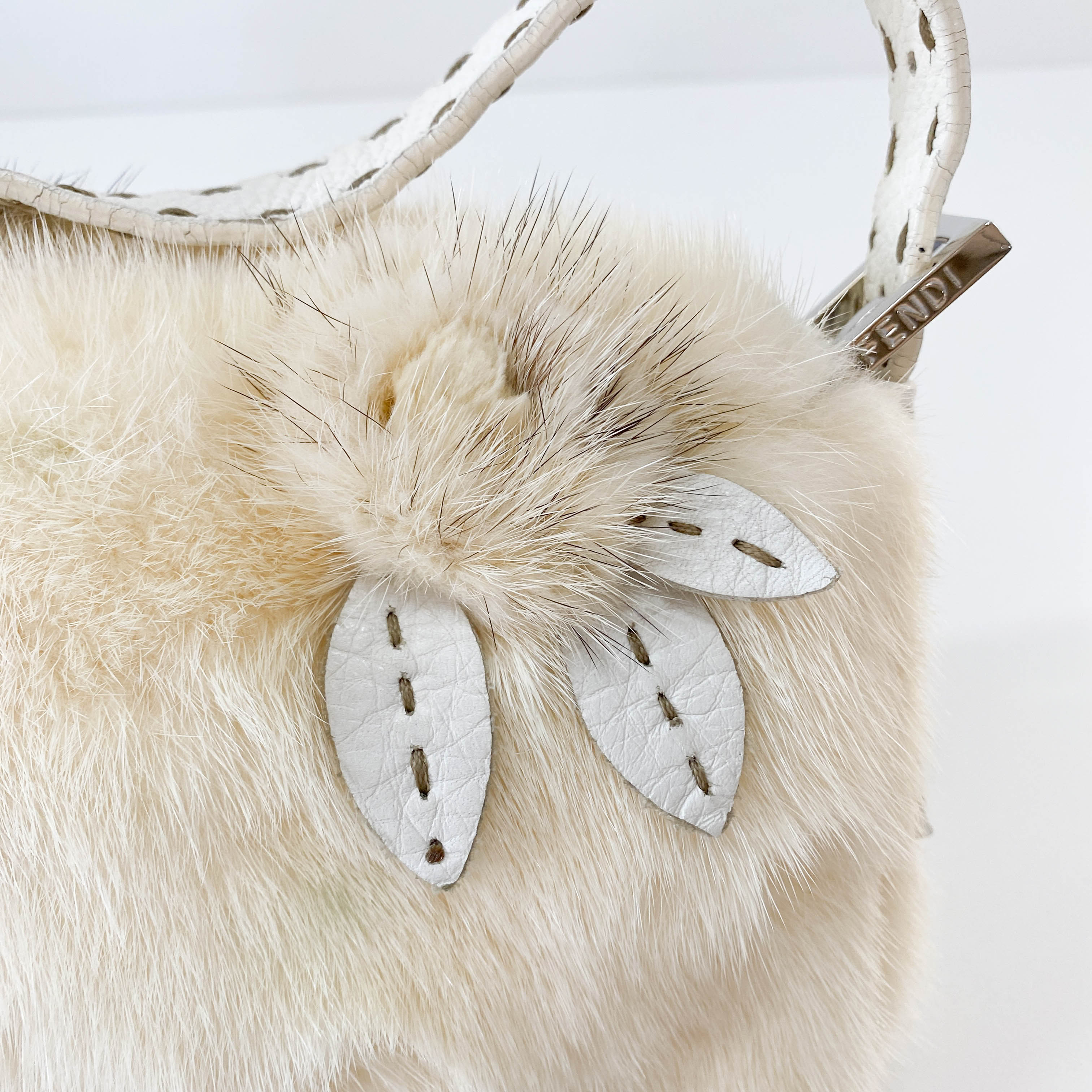 Limited Edition Baguette Neutral Fur Shoulder Bag