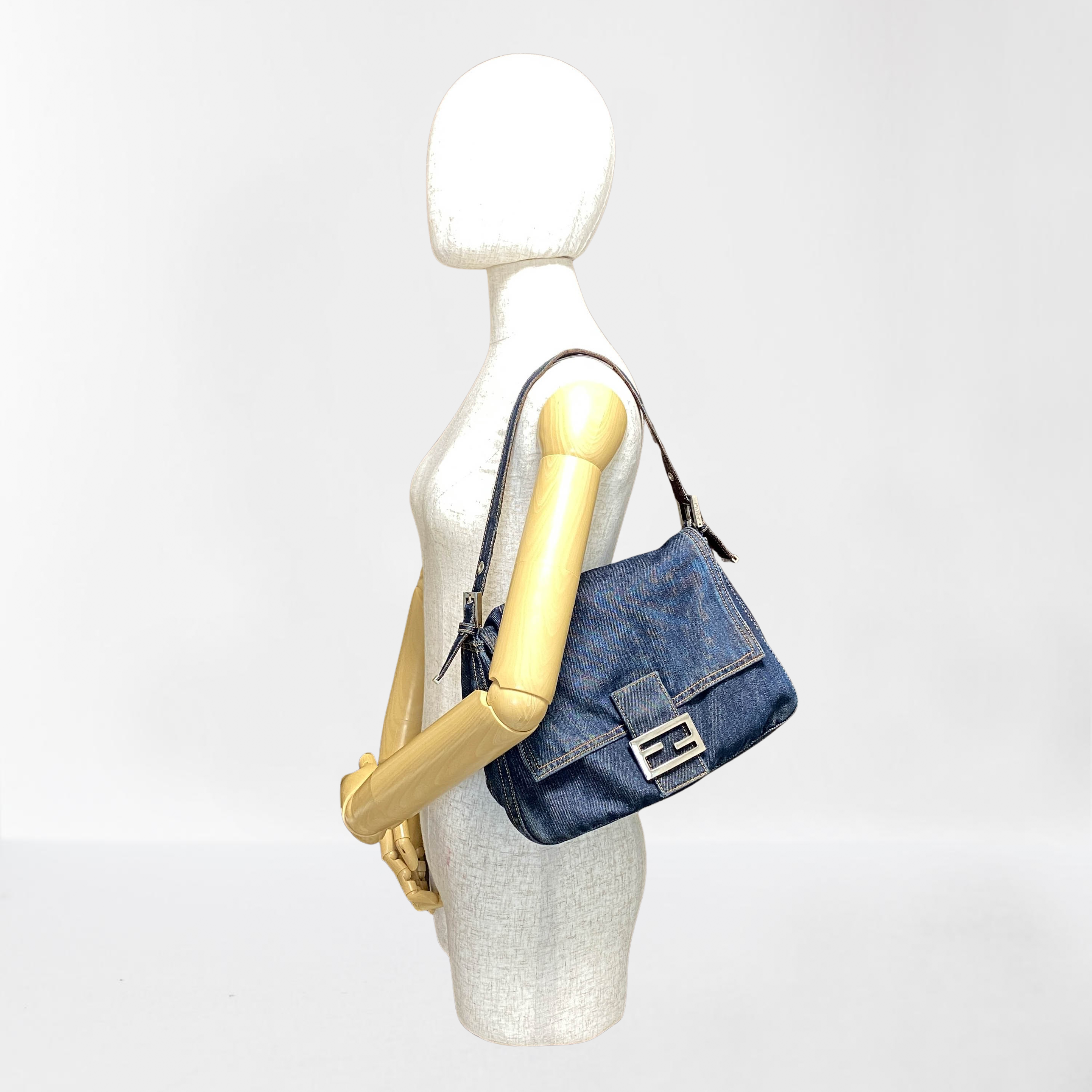 Mamma Baguette Denim Shoulder Bag