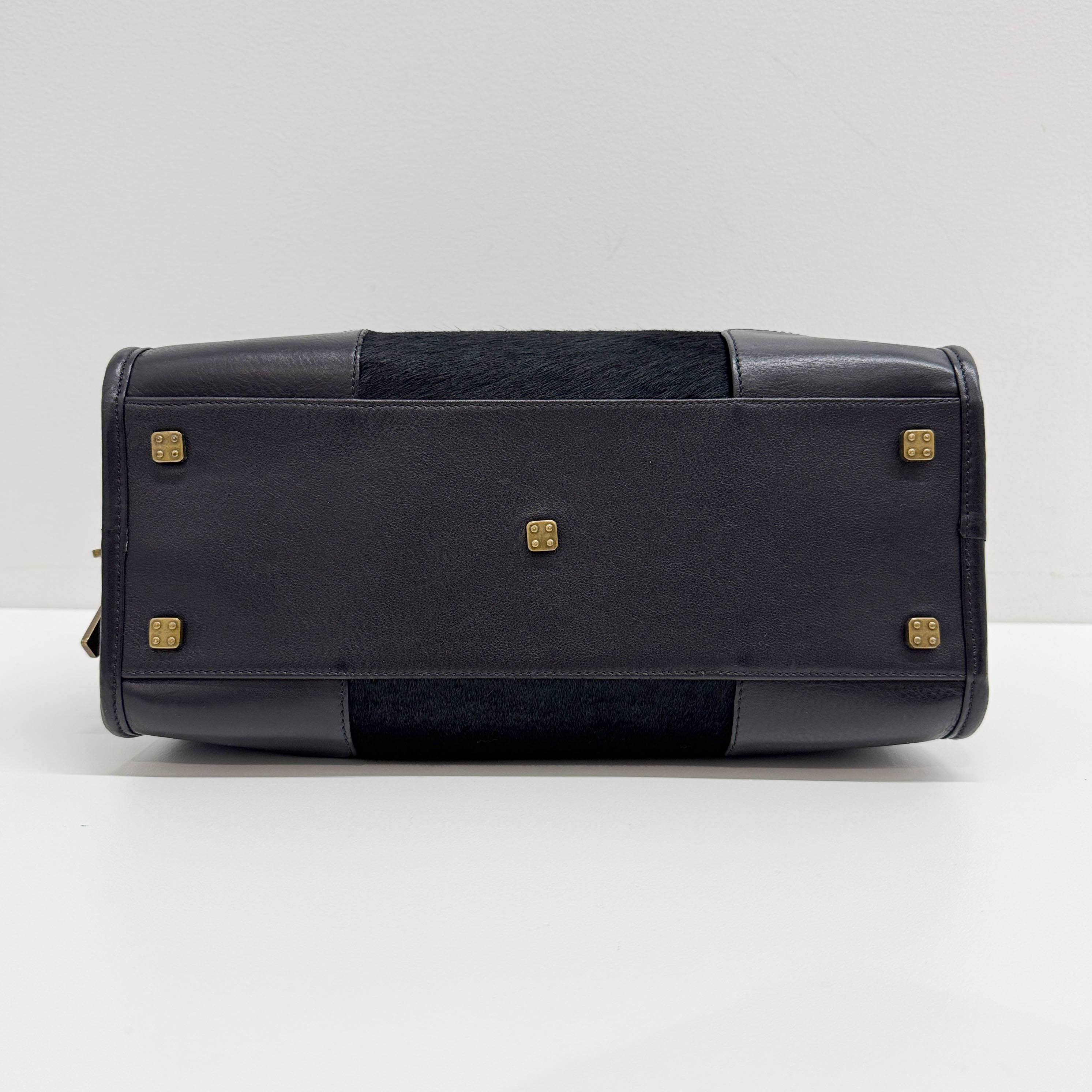 Amazona Black Pony Hair Hand Bag