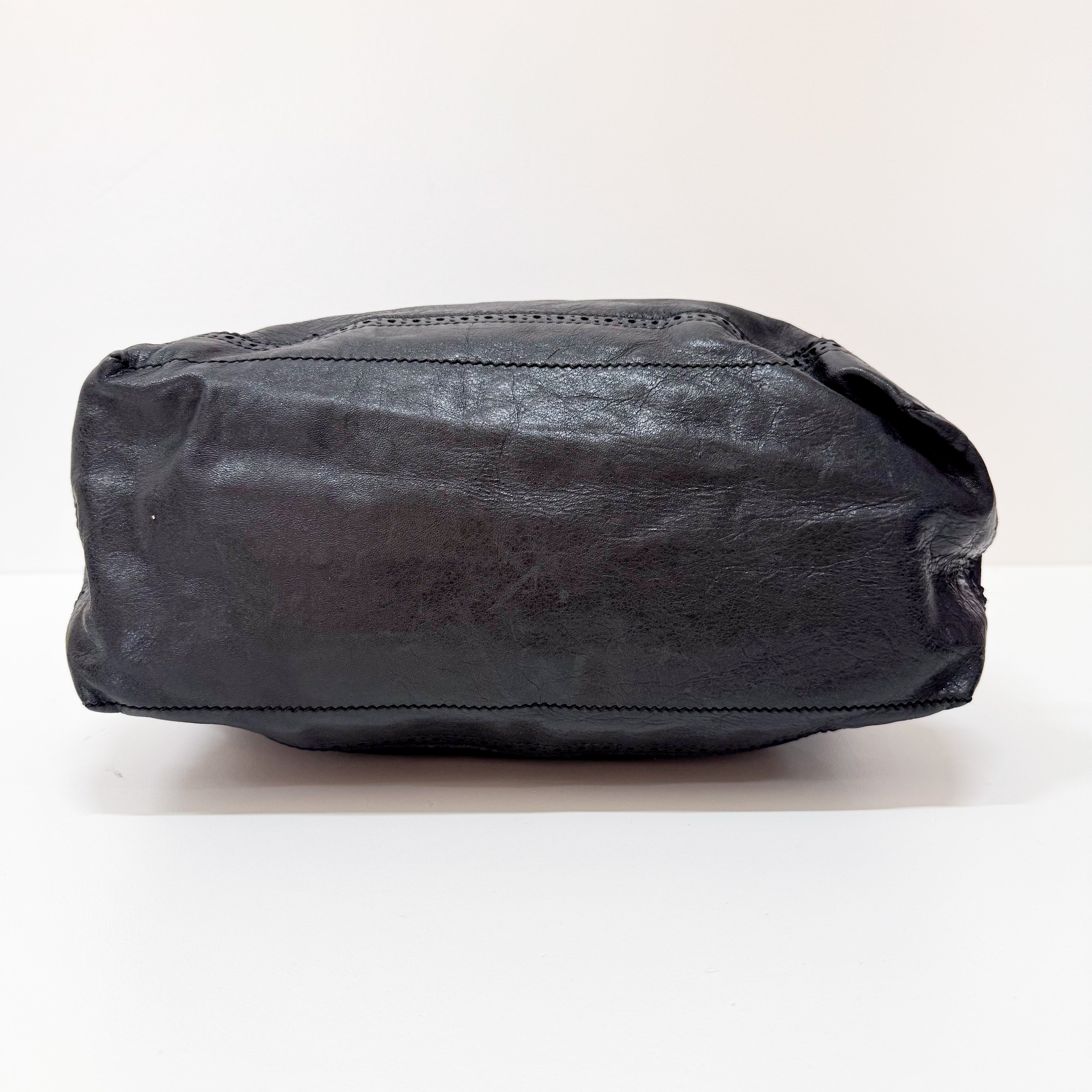 The Day Laser Cut Black Leather Tote Bag