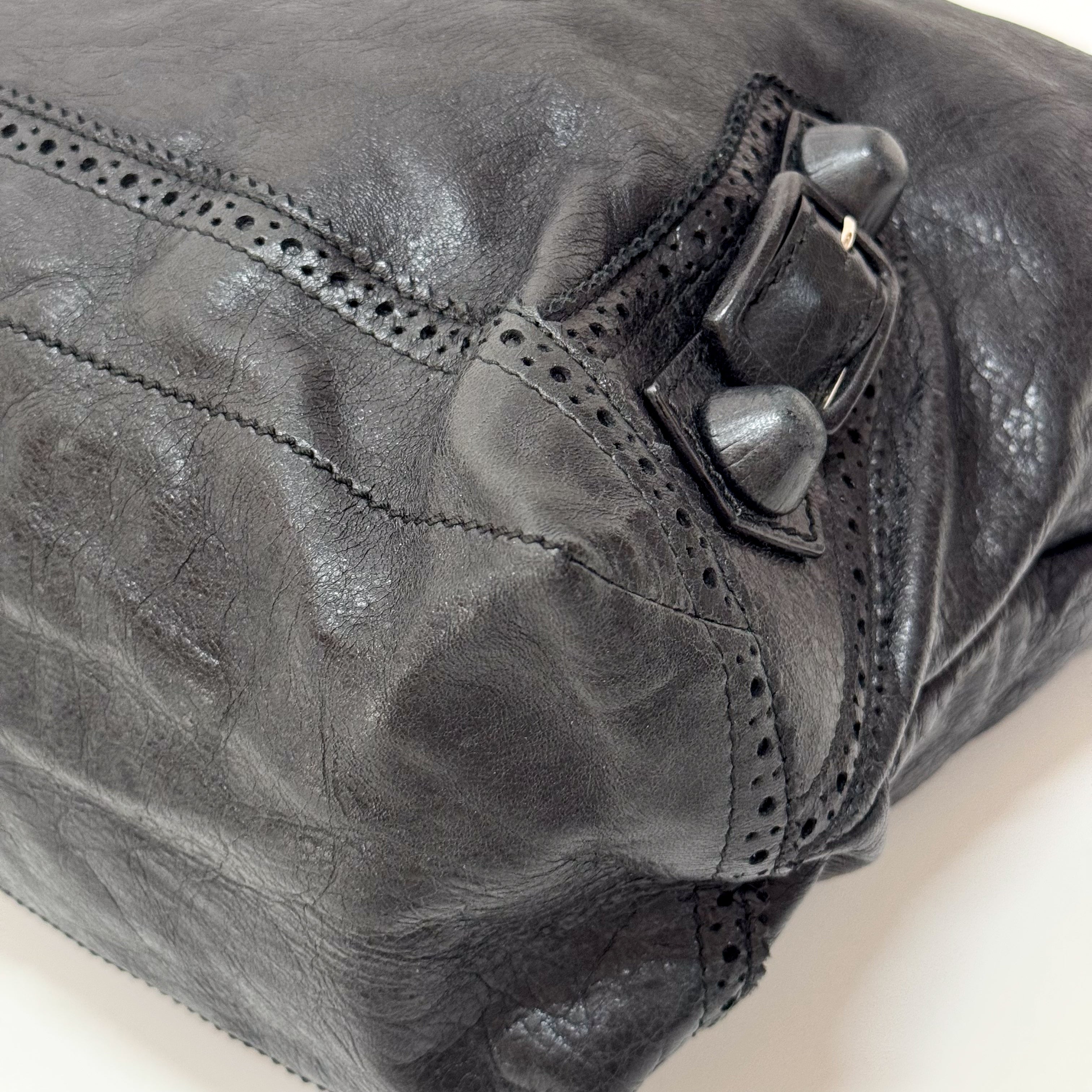 The Day Laser Cut Black Leather Tote Bag