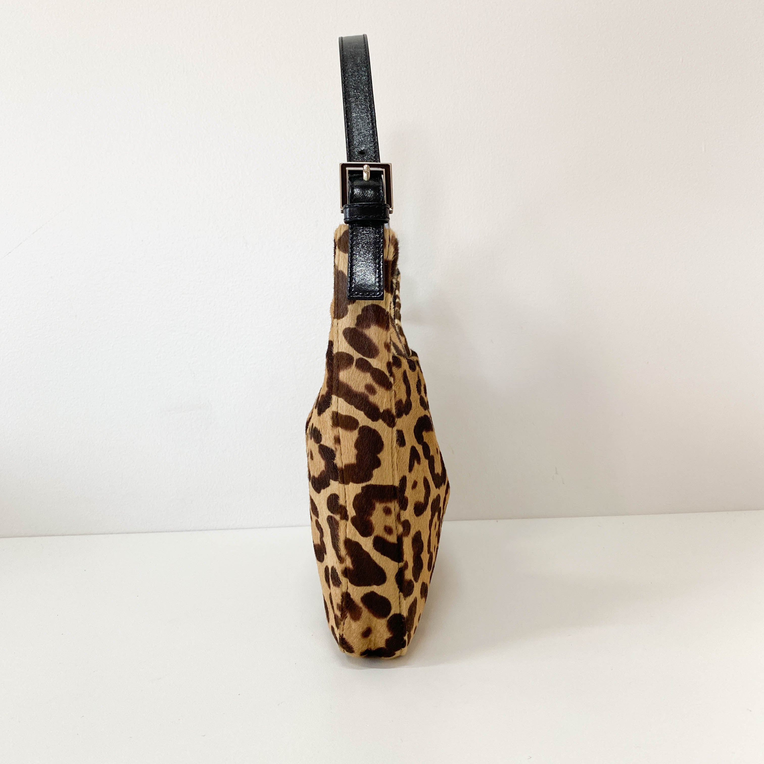 Leopard Print Pony Hair Shoulder Bag