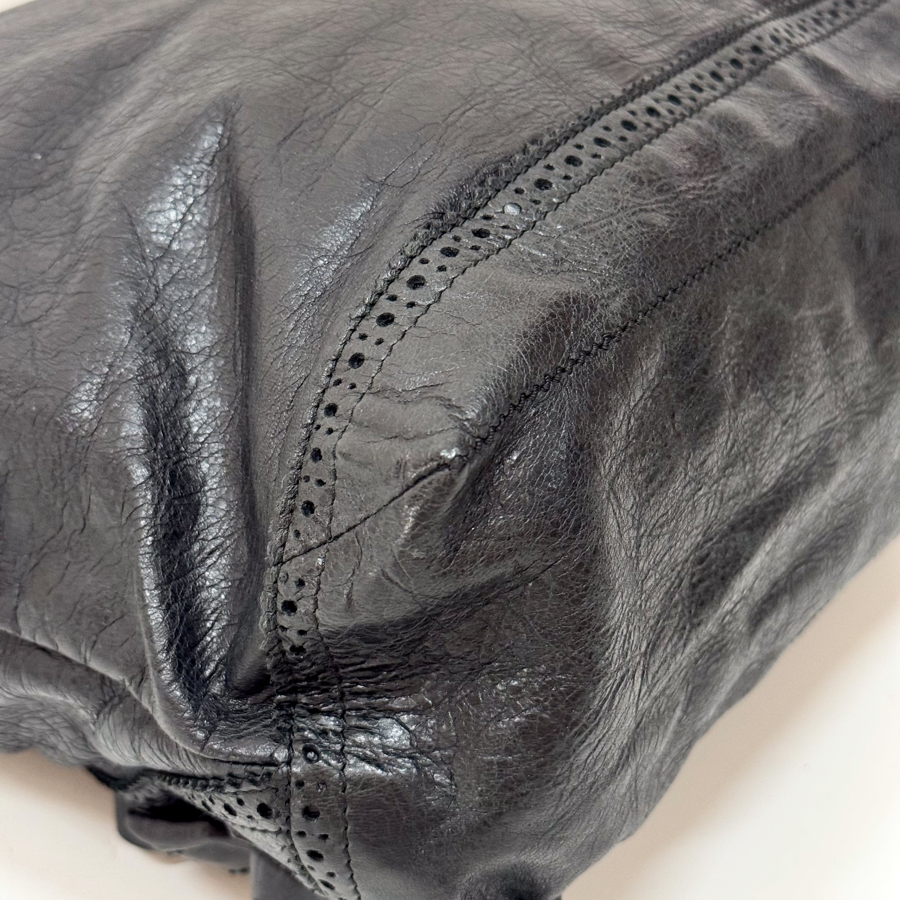 The Day Laser Cut Black Leather Tote Bag