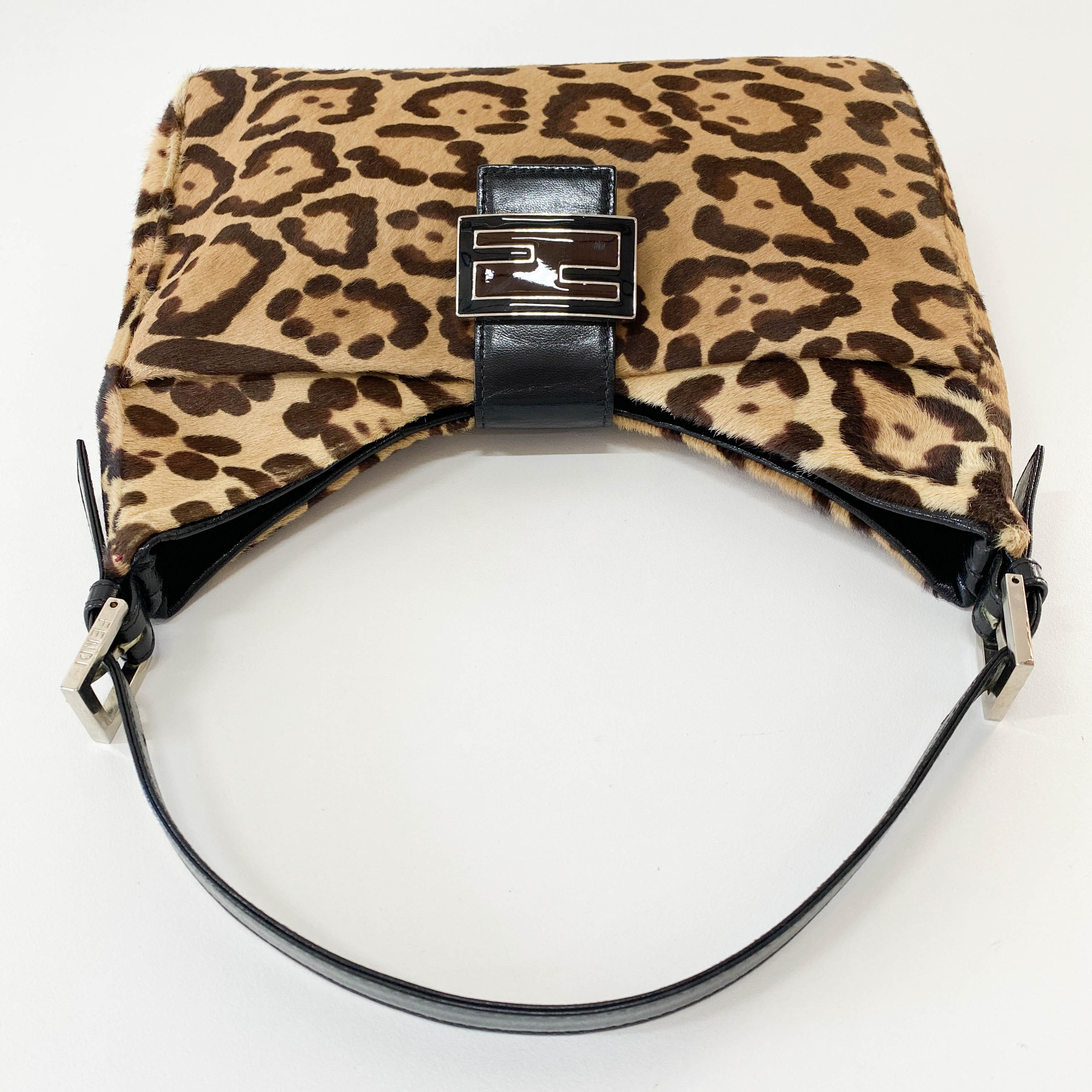 Leopard Print Pony Hair Shoulder Bag