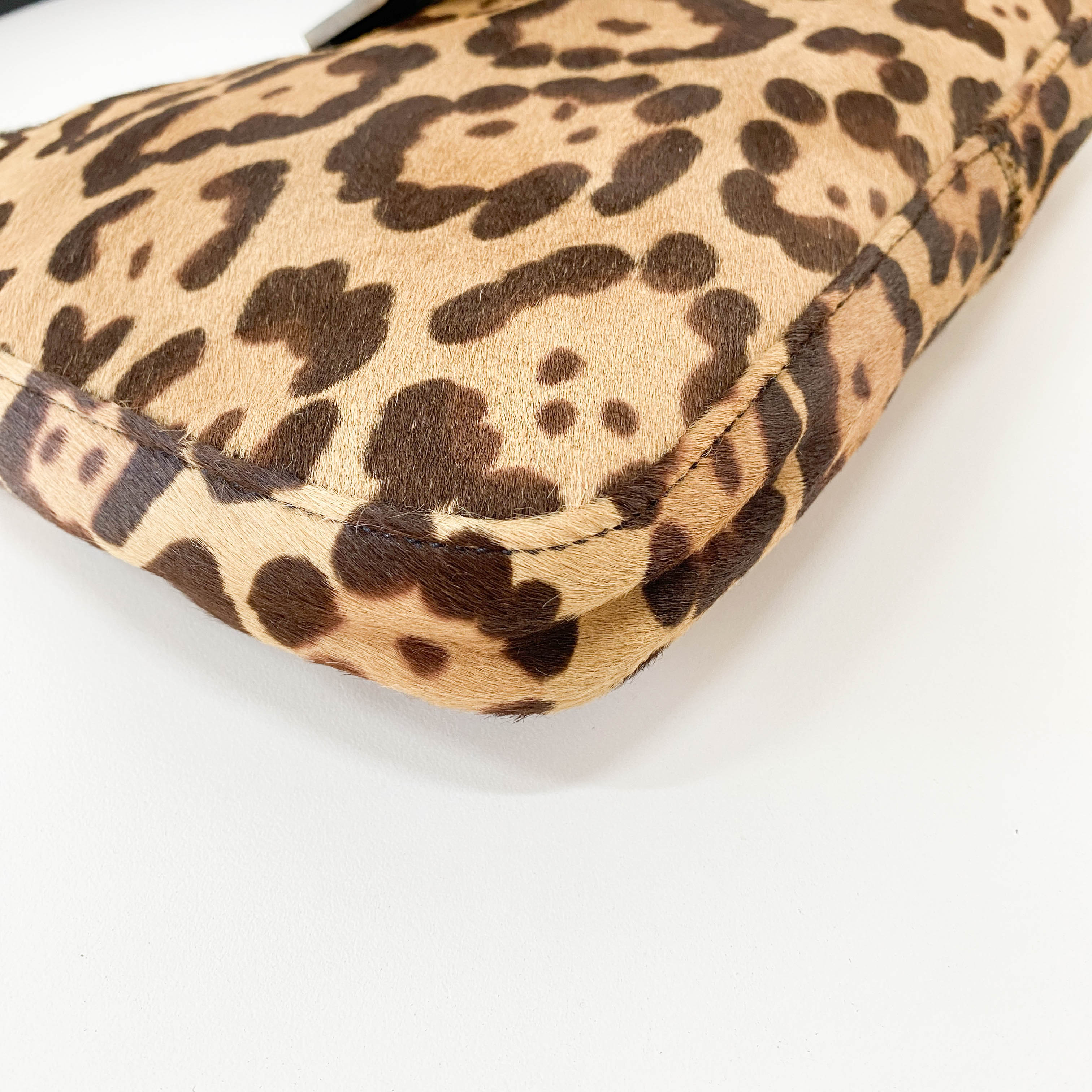 Leopard Print Pony Hair Shoulder Bag