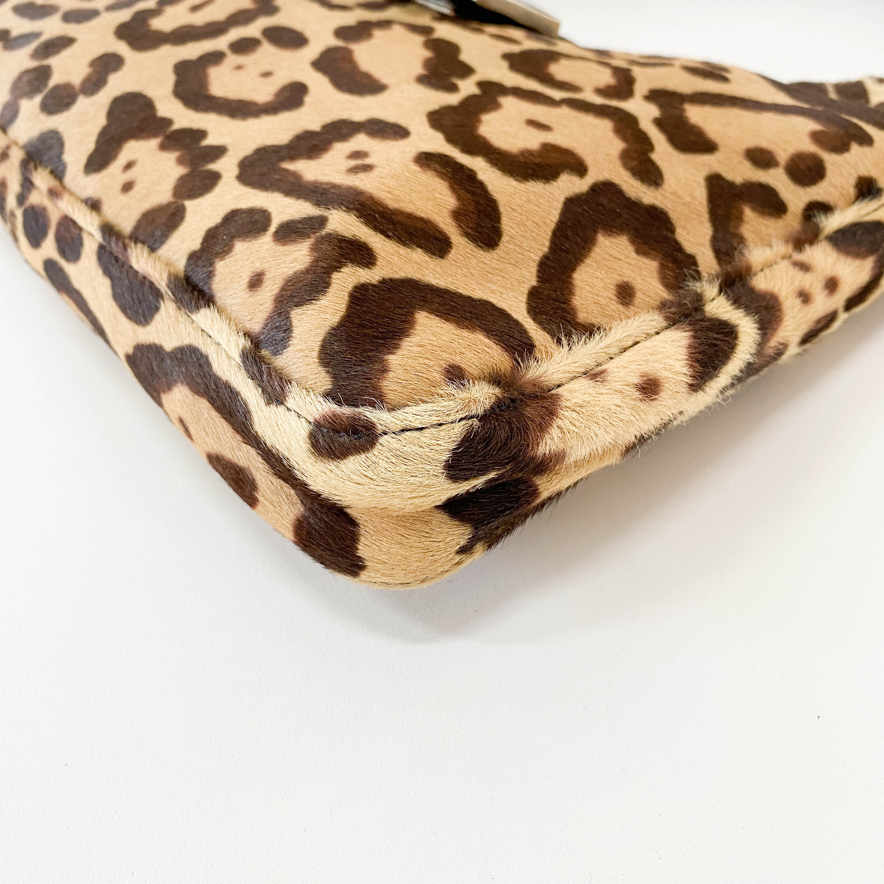 Leopard Print Pony Hair Shoulder Bag