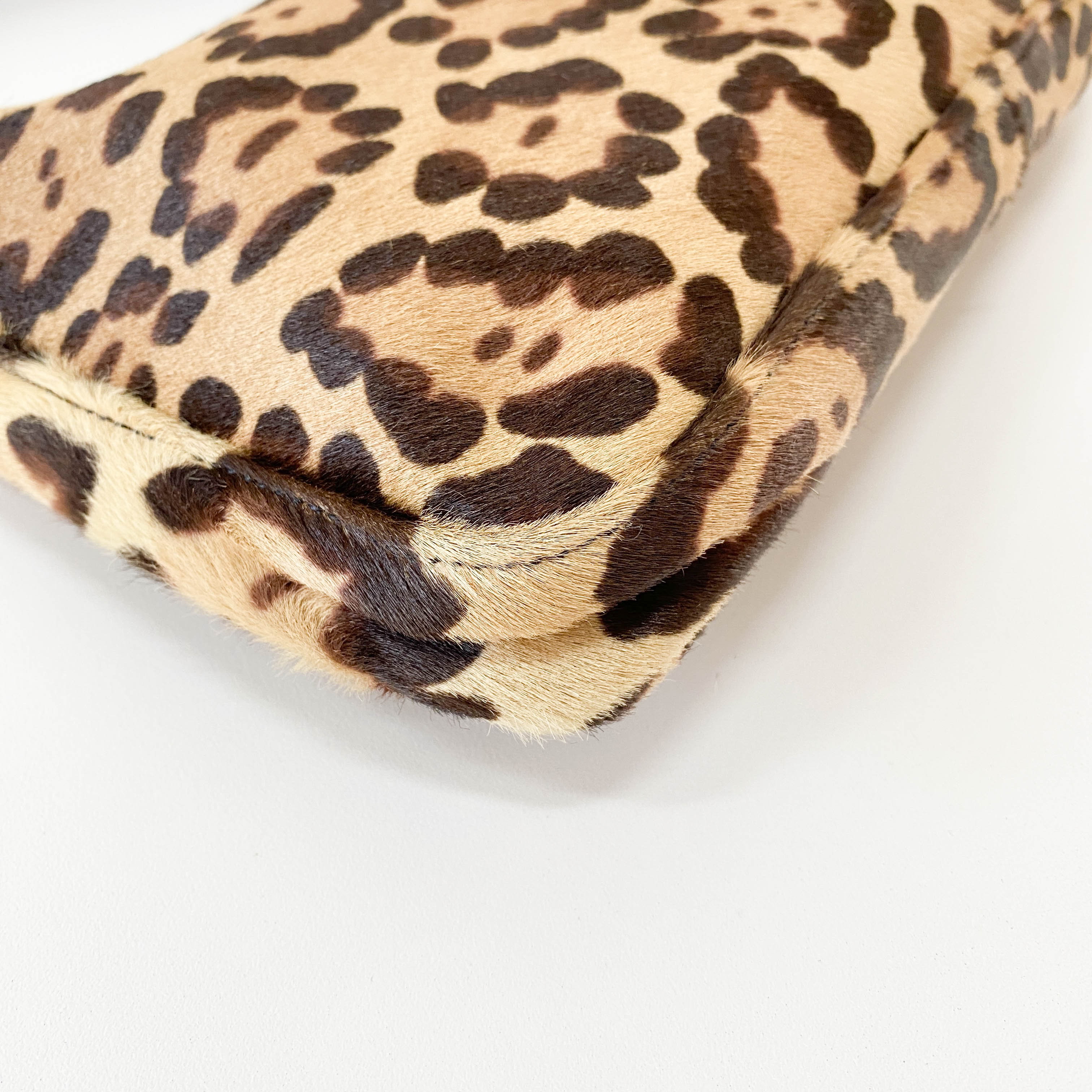 Leopard Print Pony Hair Shoulder Bag
