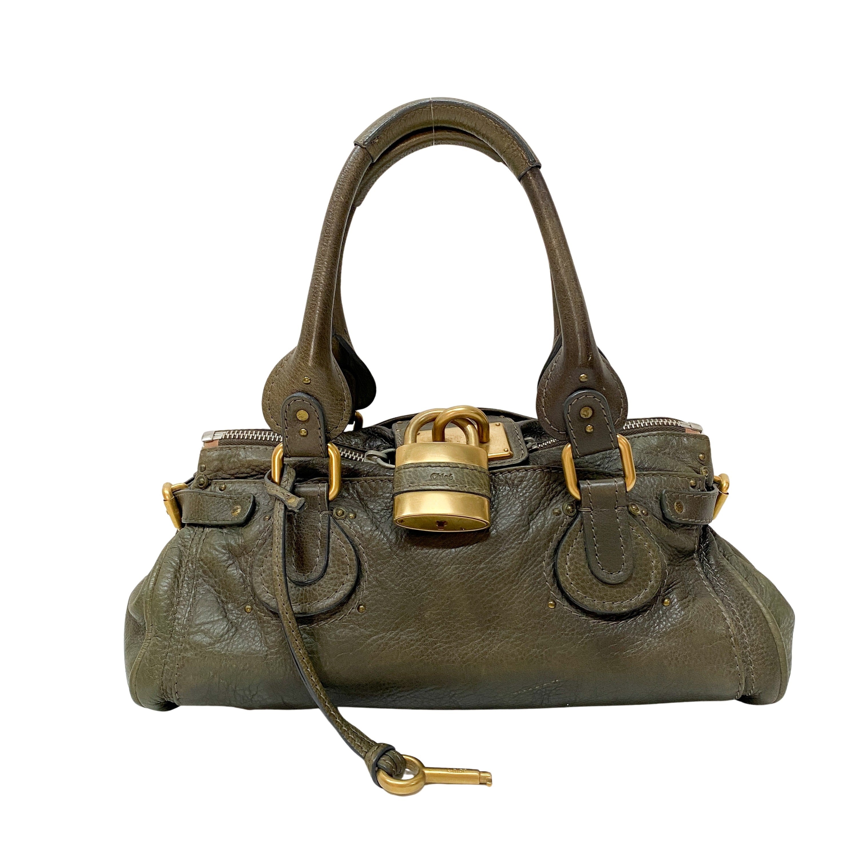 Paddington Khaki Leather Shoulder Bag